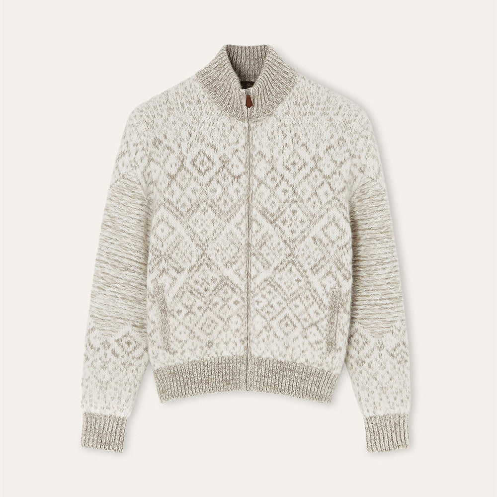 Loro Piana Paroo Bomber Sweater Cashmere White Beige#335464