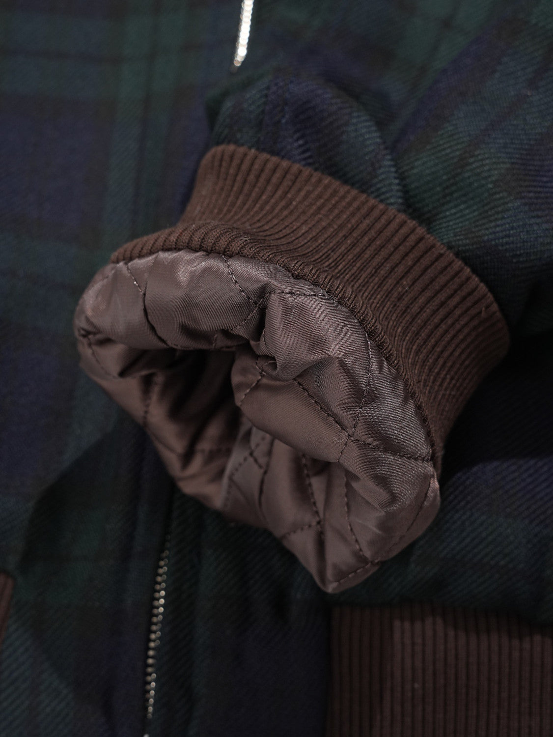 MiuMiu Women's Blue green Checked Twill Blouson Jacket #333542