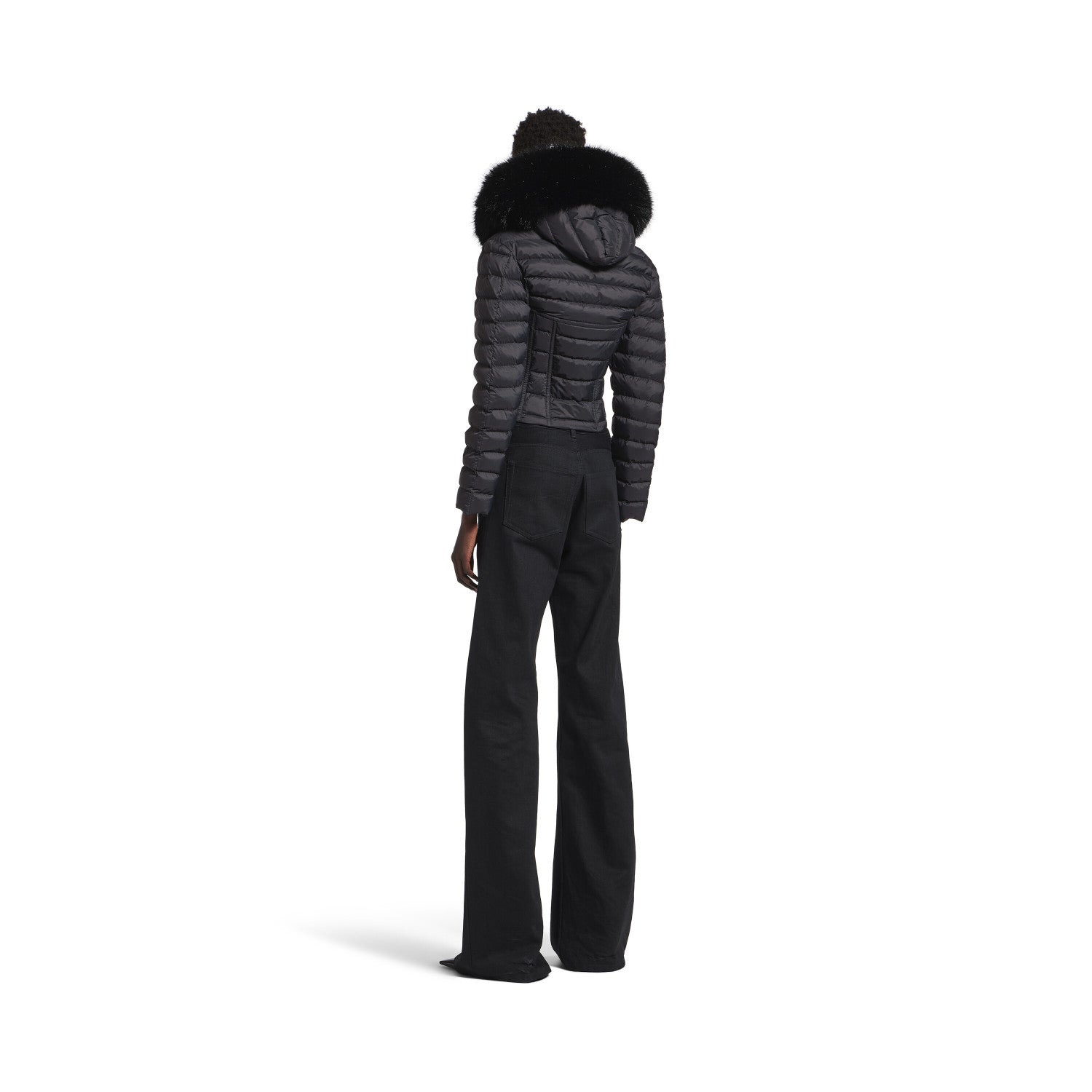 Balenciaga Women's Hooded Corseted Puffer Black #333731