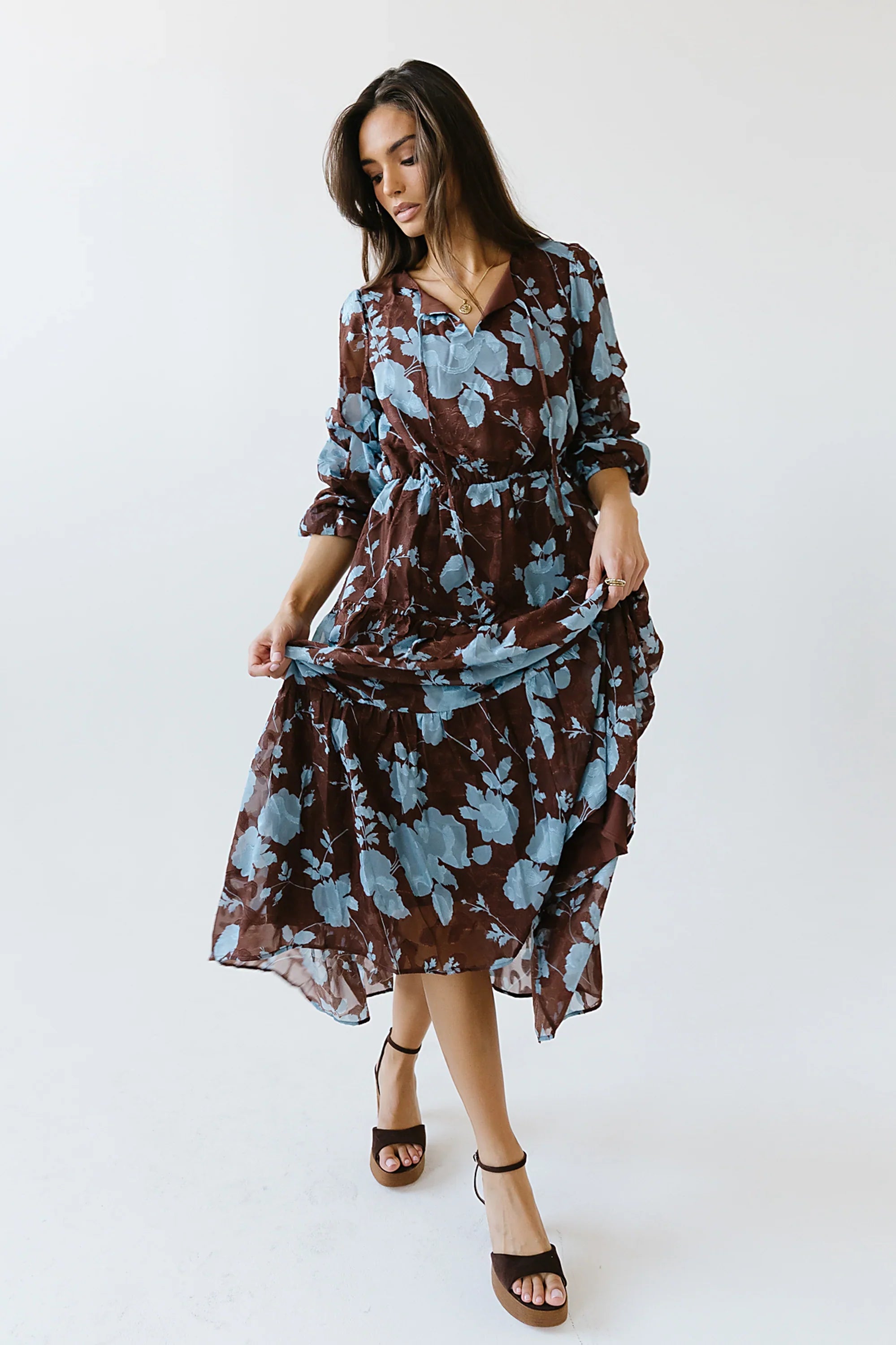 Cache Floral Midi Dress