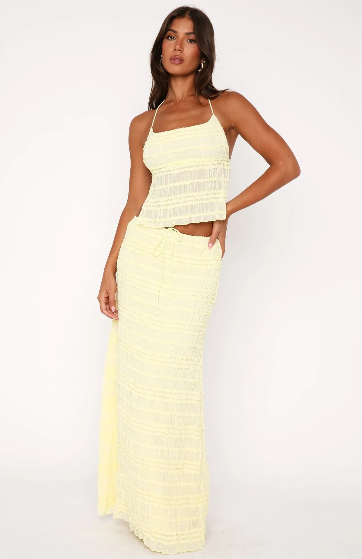 Hold Out Maxi Skirt Lemon