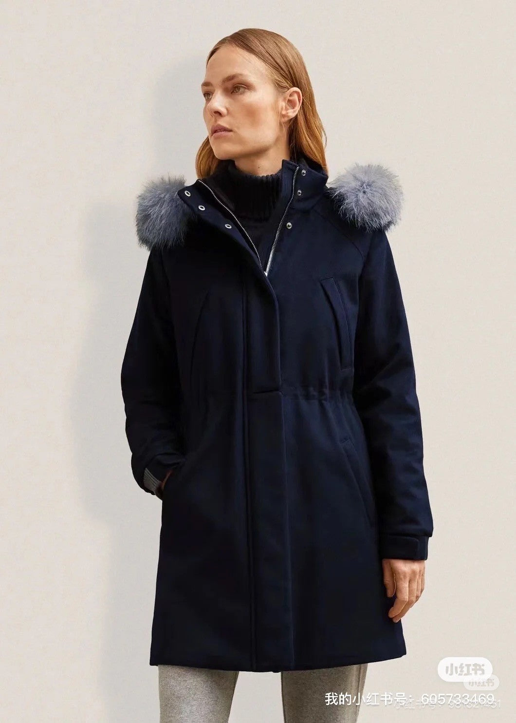 Loro Piana Lcery Short Women's Ski Jacket Furry Collar Warm Fashion Long Sleeve Jacket Elegant Temperament Loose Casual Coat  Ngvp #2418