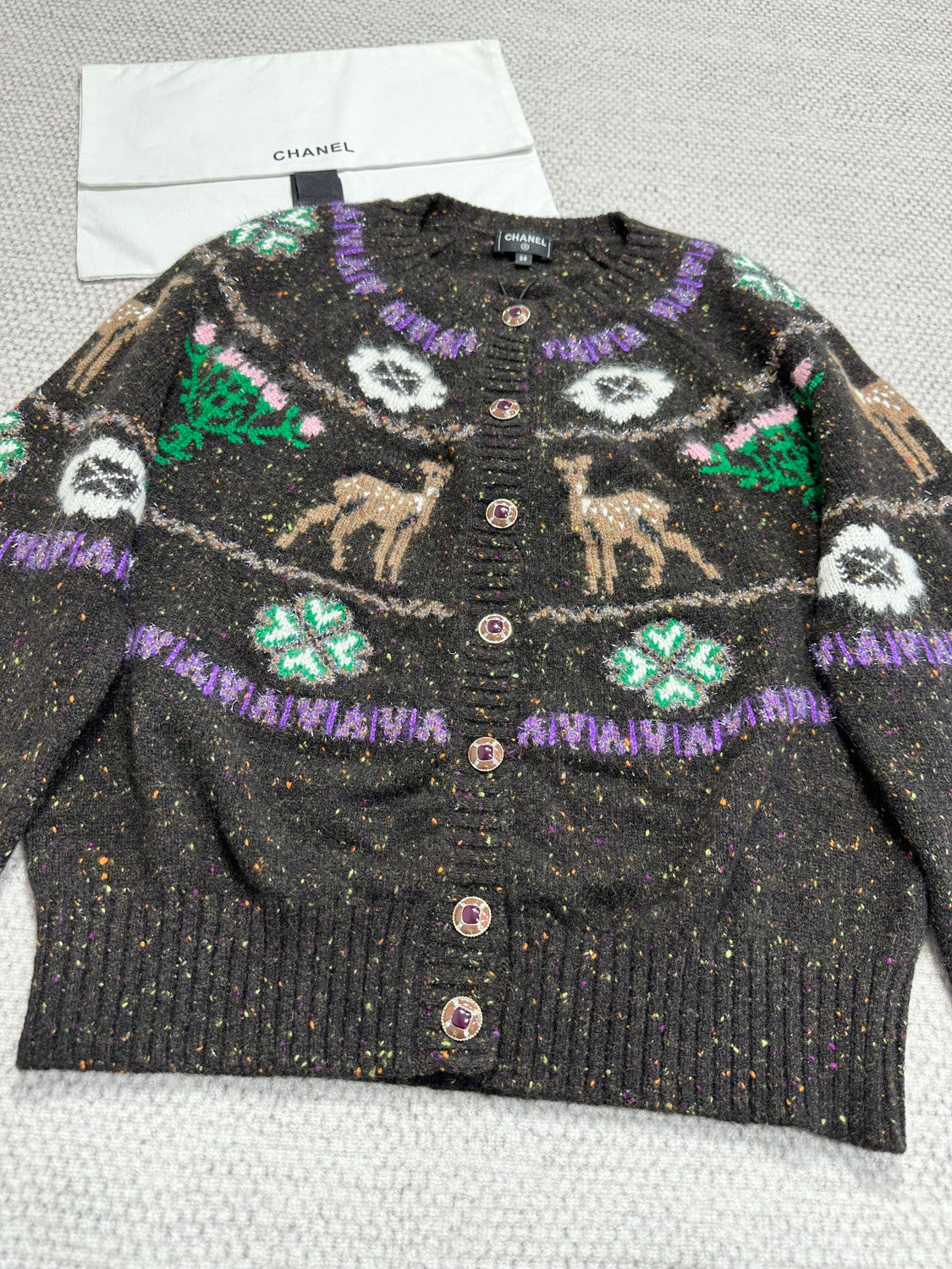 Chanel Cashmere Cardigan Brown #334446