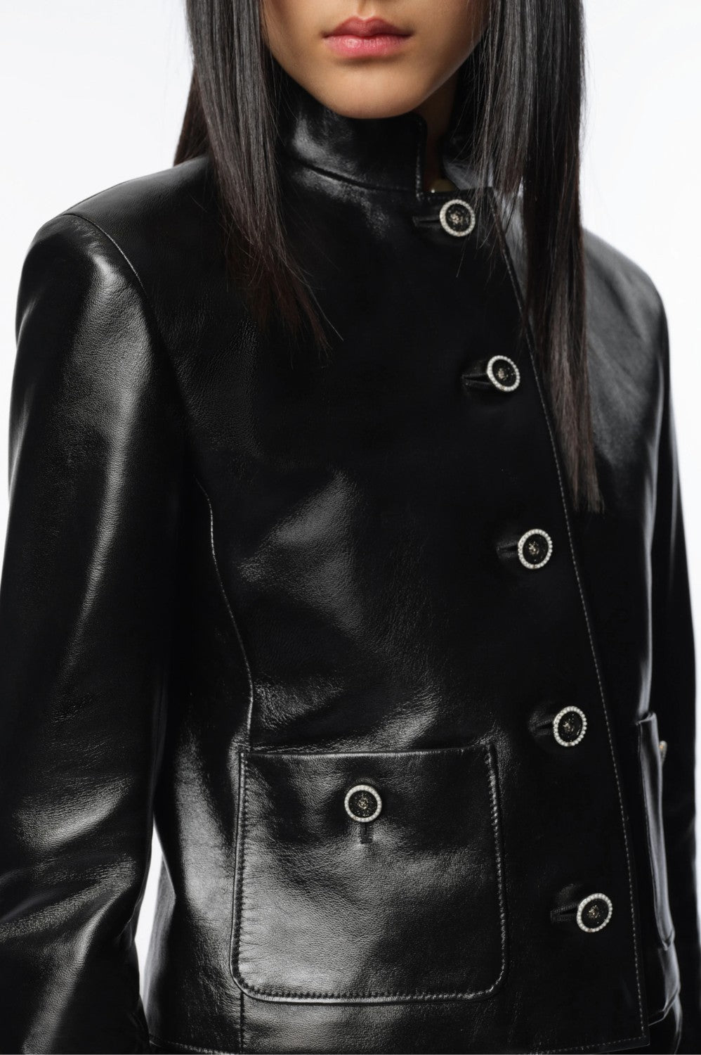Chanel Women's Spring/Fall Fashion Classic Lapel Long Sleeve Leather Single Breasted Jacket #78487