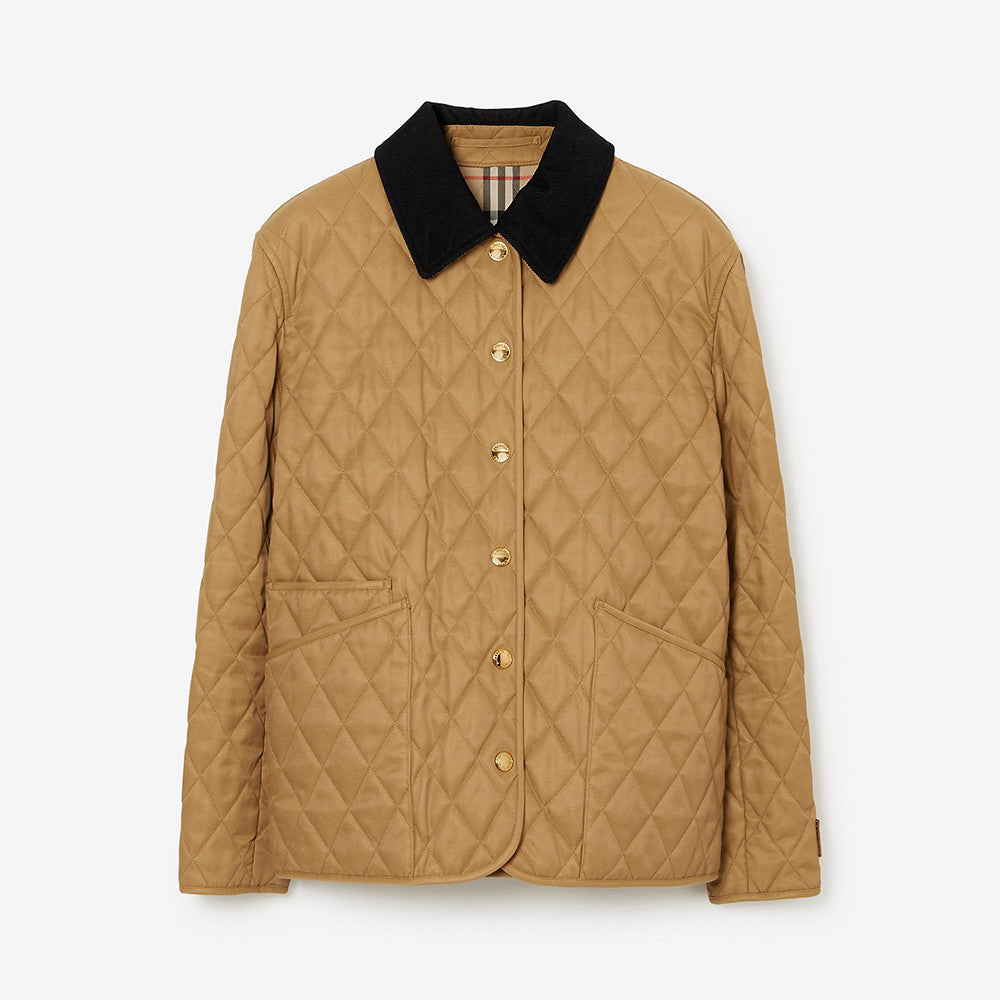 Burberry Women's Quilted Barn Jacket Camel #333509