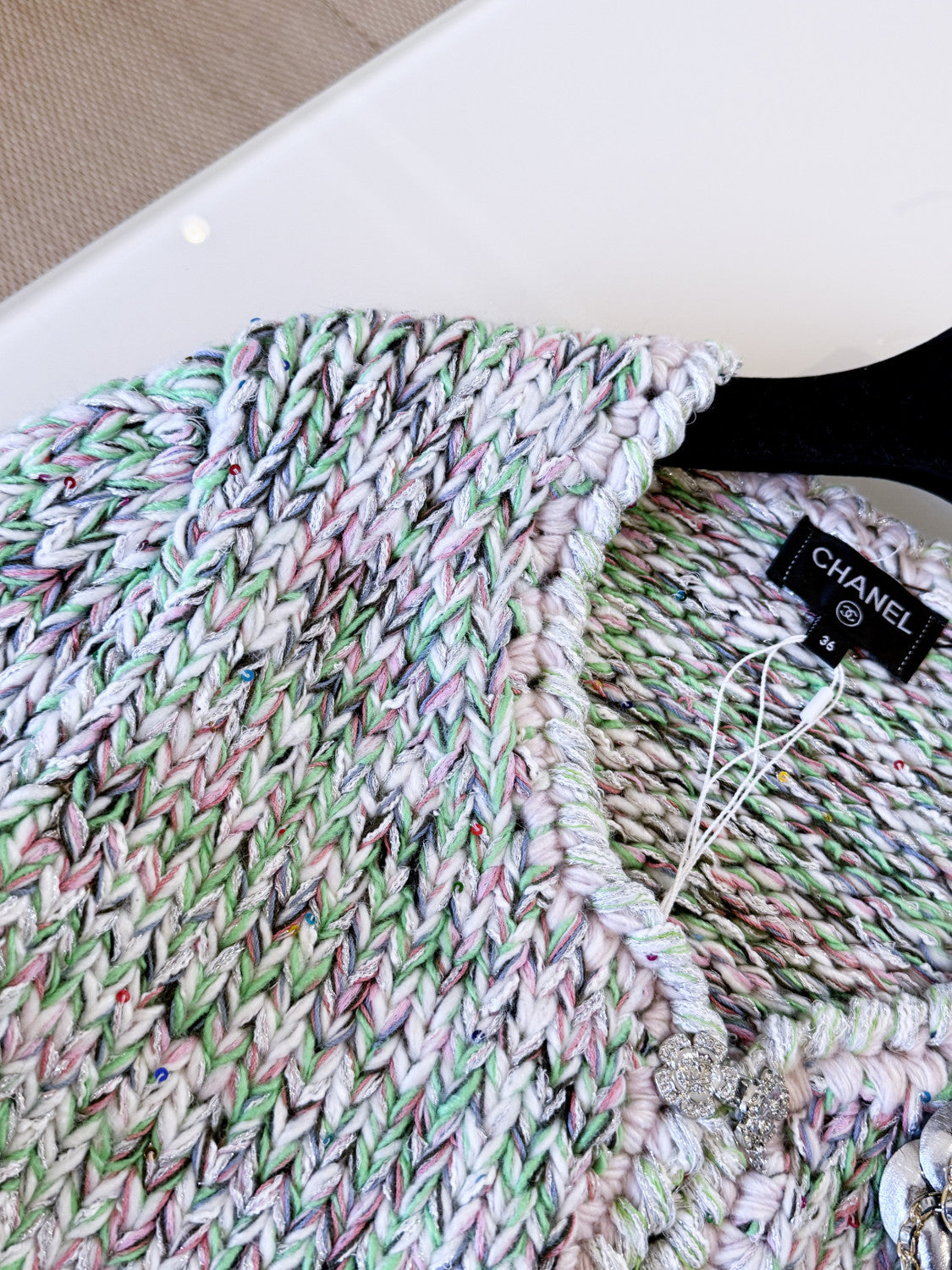 Chanel Jacket Cotton Wool Multicolour #333815