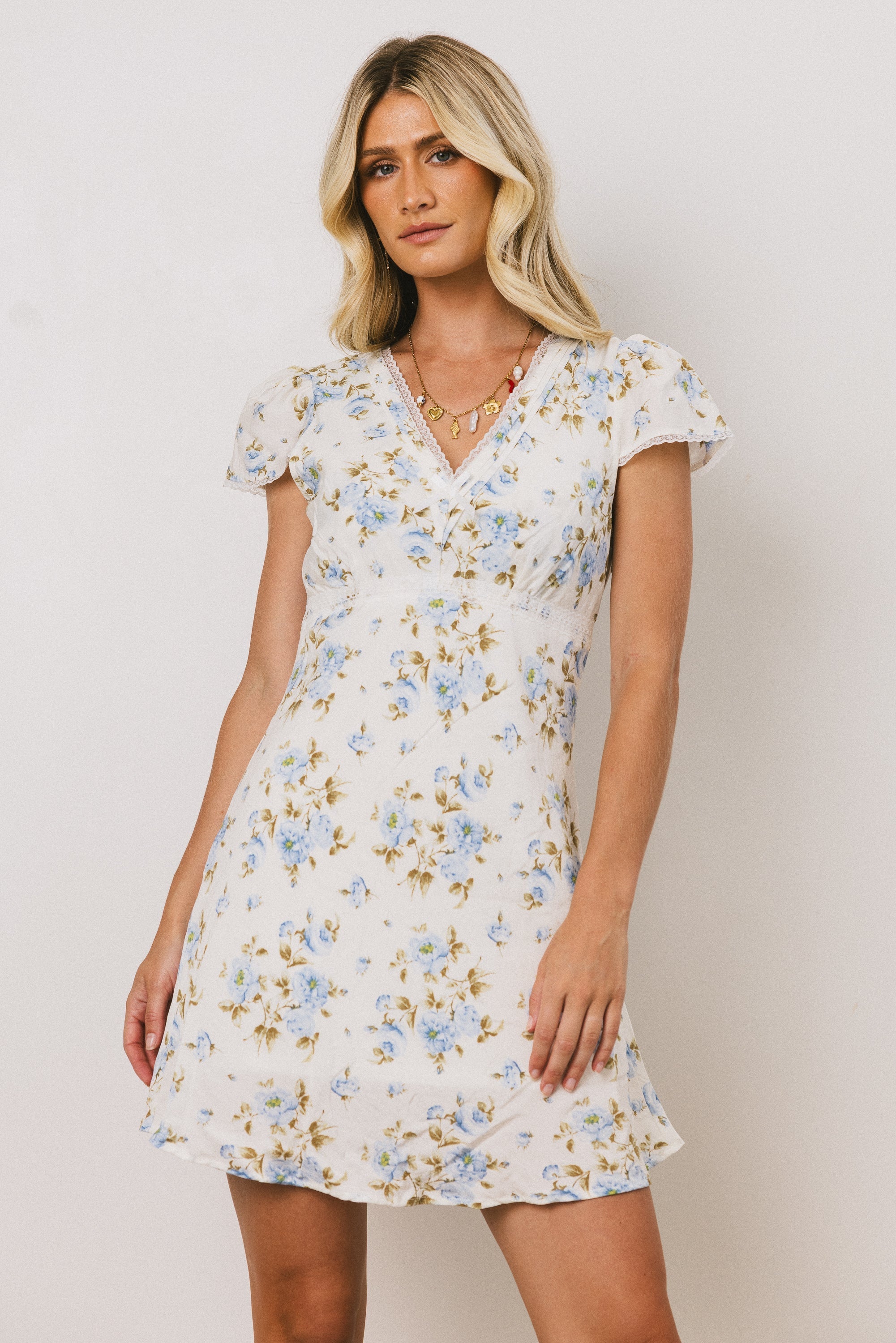 Leo Lace Trim Mini Dress