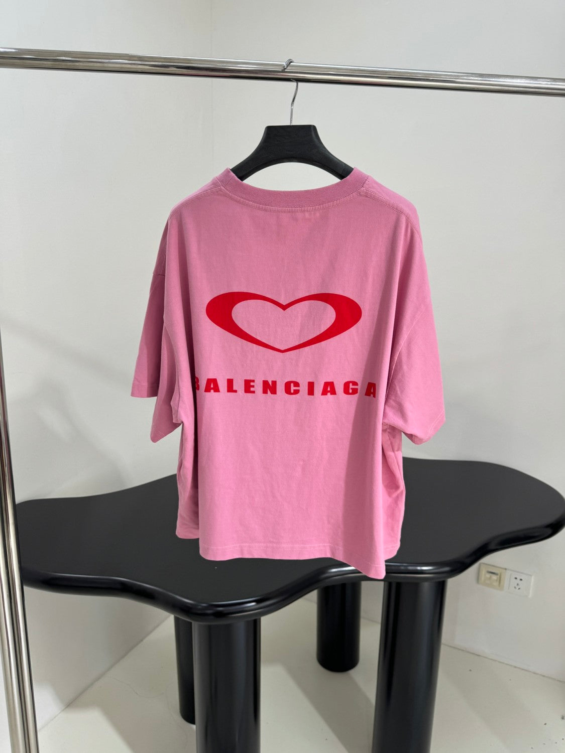 Balenciaga QIXI 25 CROPPED Women's Summer Fashion Casual Solid Color Embroidered Print Distressed Round Neck Short Sleeve Drop Shoulder Cropped T-Shirt Top #78286
