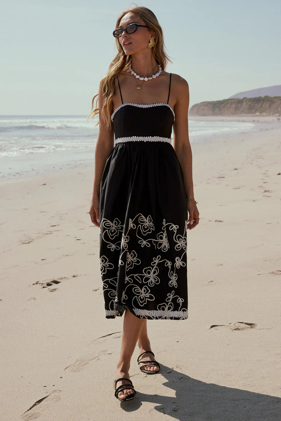 Etta Embroidered Midi Dress