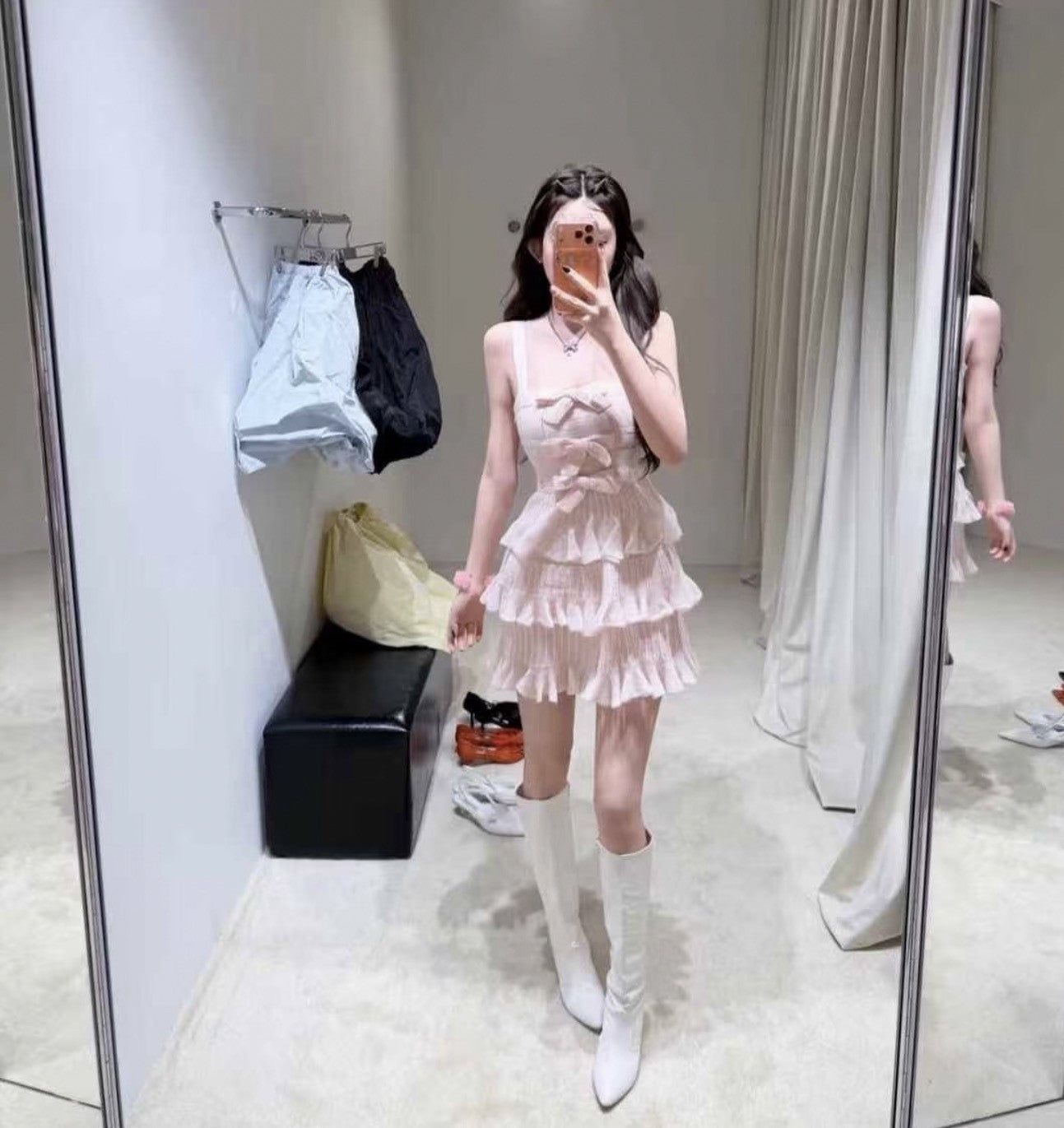 Chanel Dress Mohair and Silk Light Pink #337221