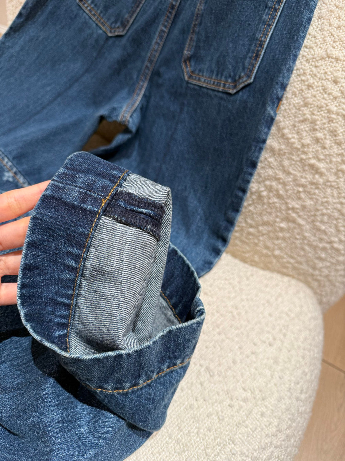 LOUIS VUITTON Monogram Accent Raw Denim Jeans #377124