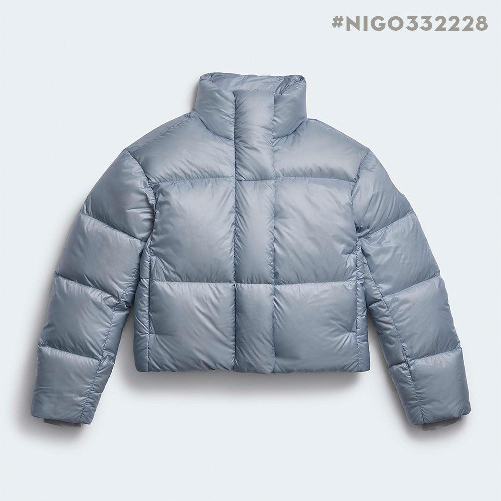 Canada Goose Cypress Cropped Puffer White Label Stand Collar Long Sleeve Glossy Windproof Waterproof Casual Lightweight Short Down Jacket #332228