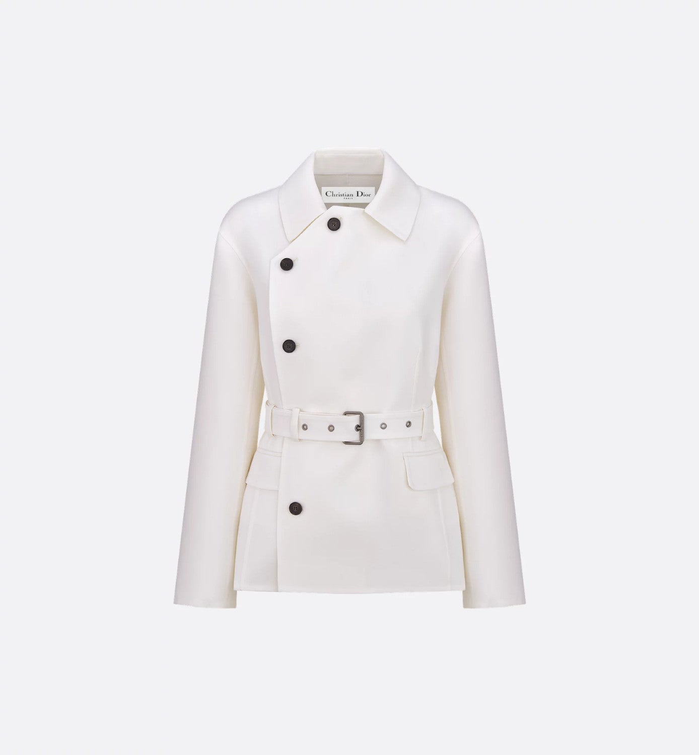 Dior Women's Spring/Autumn Silk-Blend Solid Color Belted Lapel Single-Breasted Slim-Fit Long-Sleeved Blazer Jacket Ngvp #2271