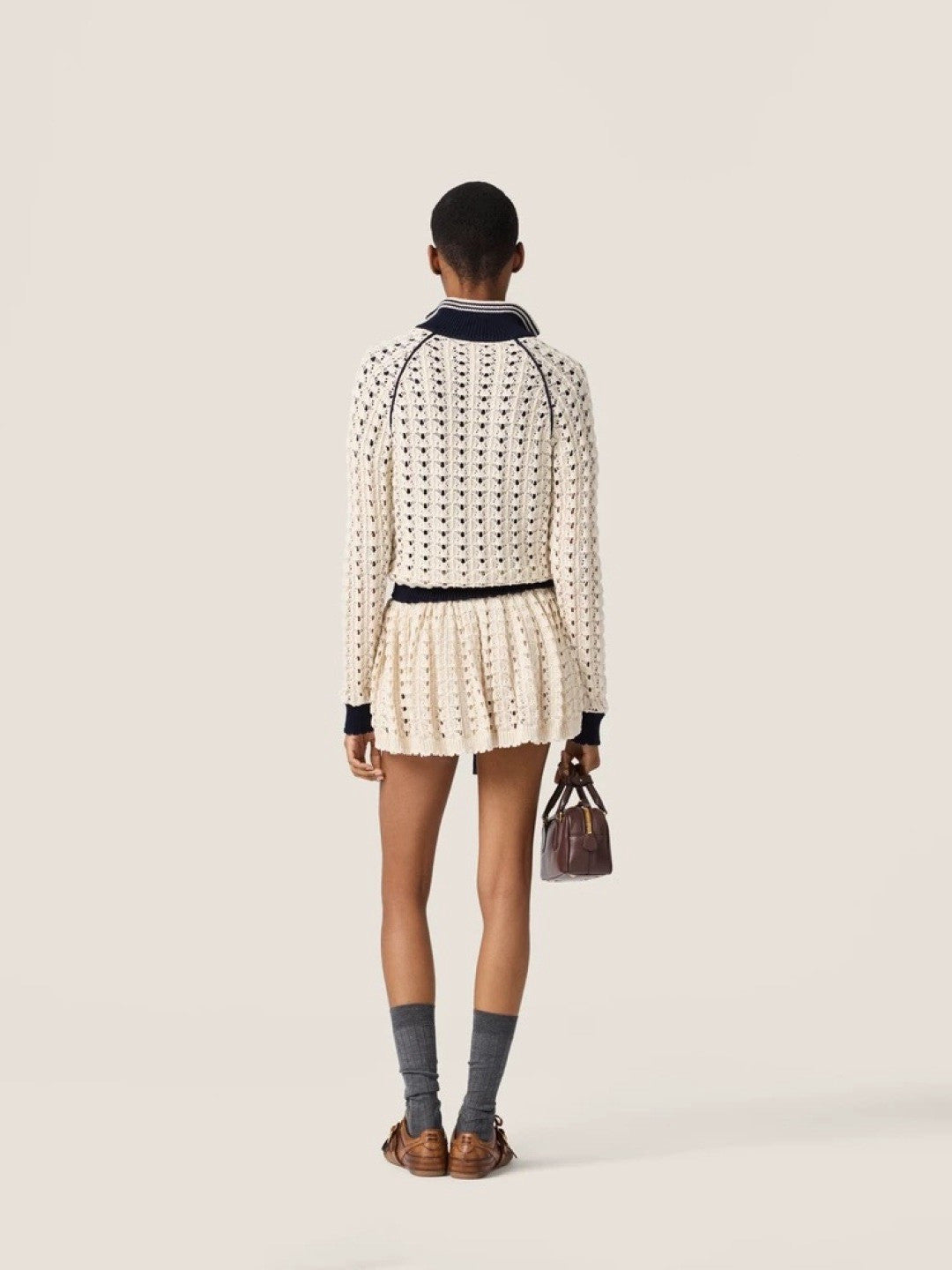 MIUMIU Hollow Knitted Cardigan Skirt #377765