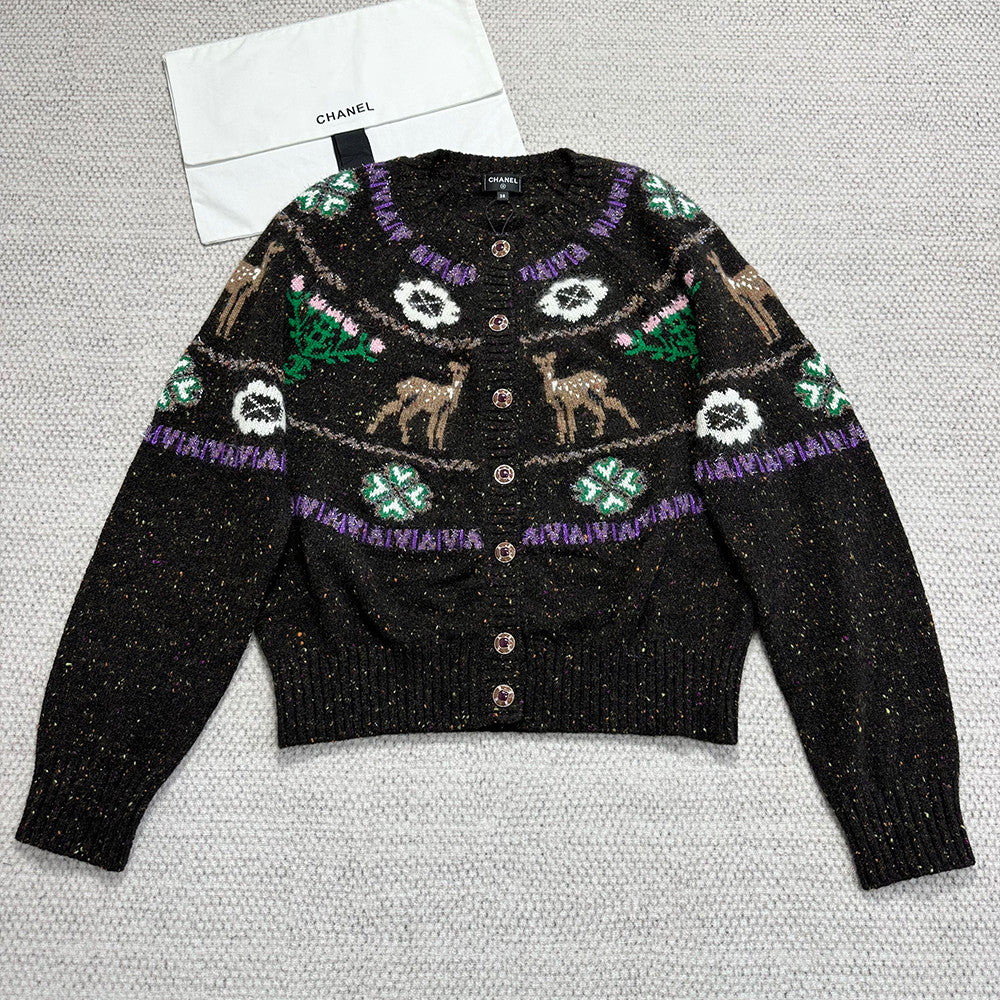 Chanel Cashmere Cardigan Brown #334446
