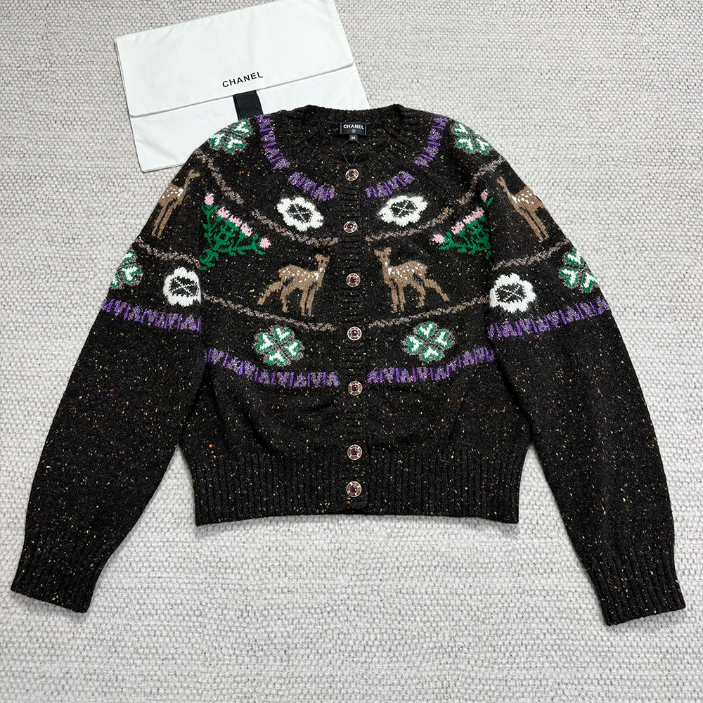 Chanel Cashmere Cardigan Brown #334446
