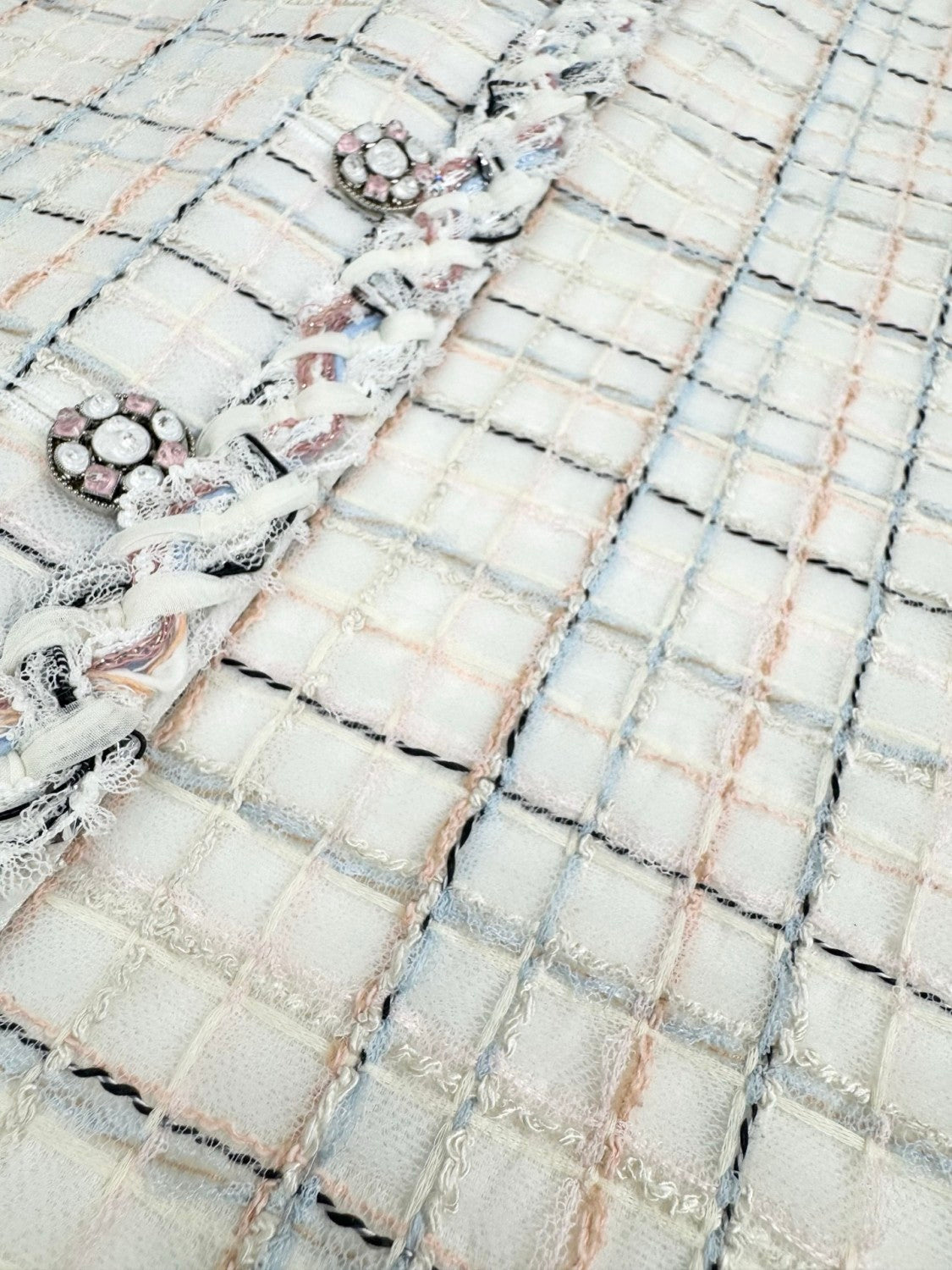 Chanel 25SS White Plaid Tweed Vest Dress #333127