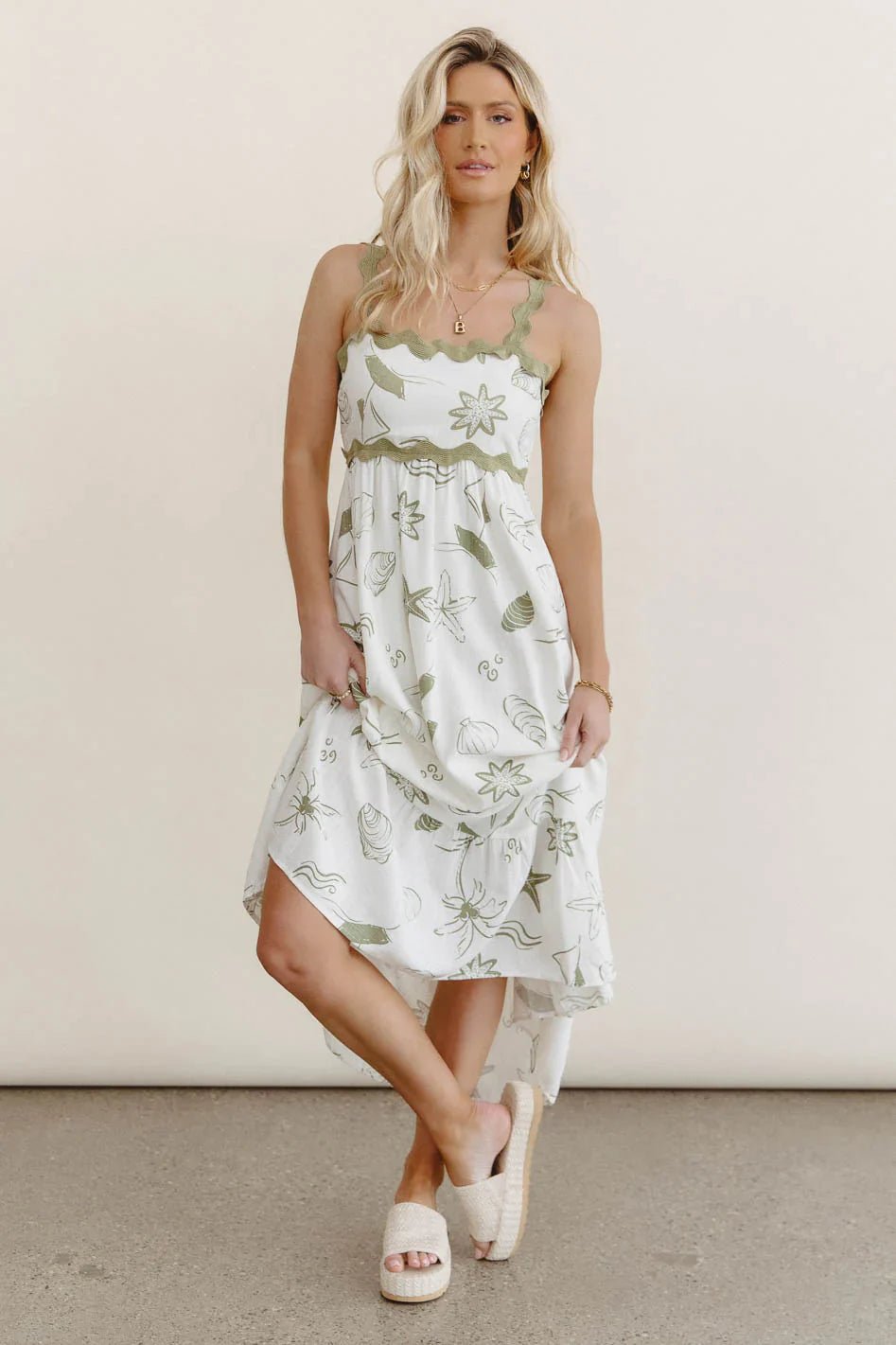 Lucy Sea Print Maxi Dress