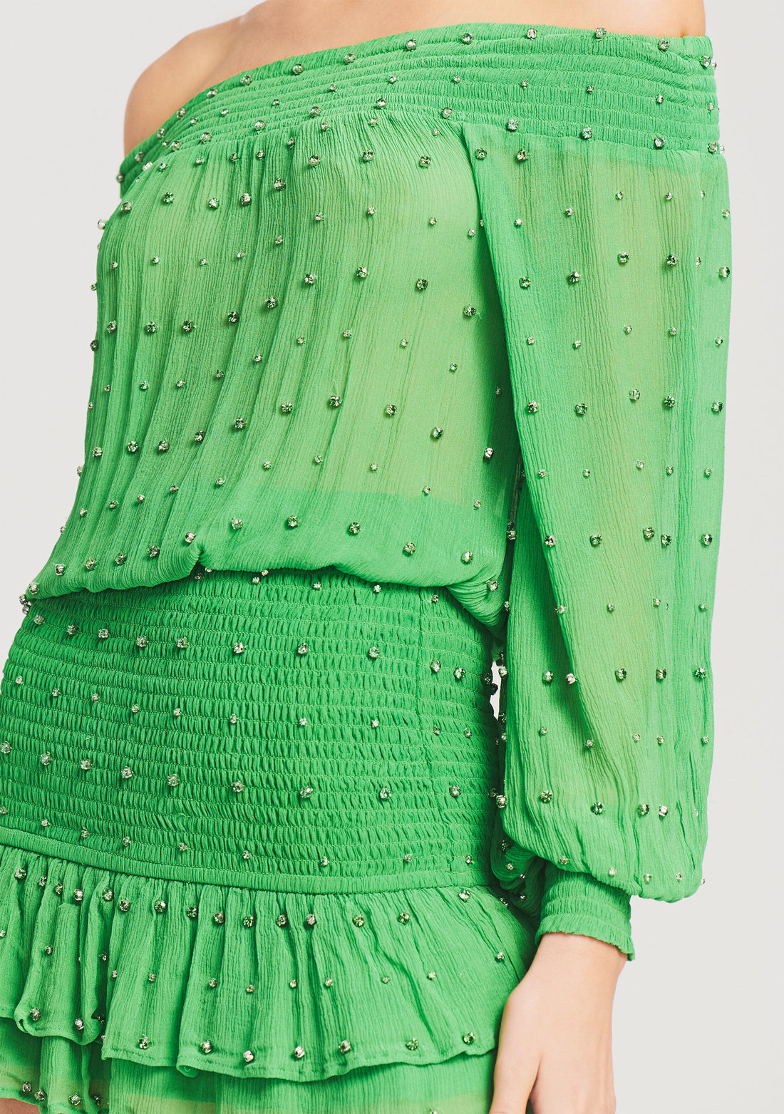 Taisha Embellished Silk Chiffon Dress