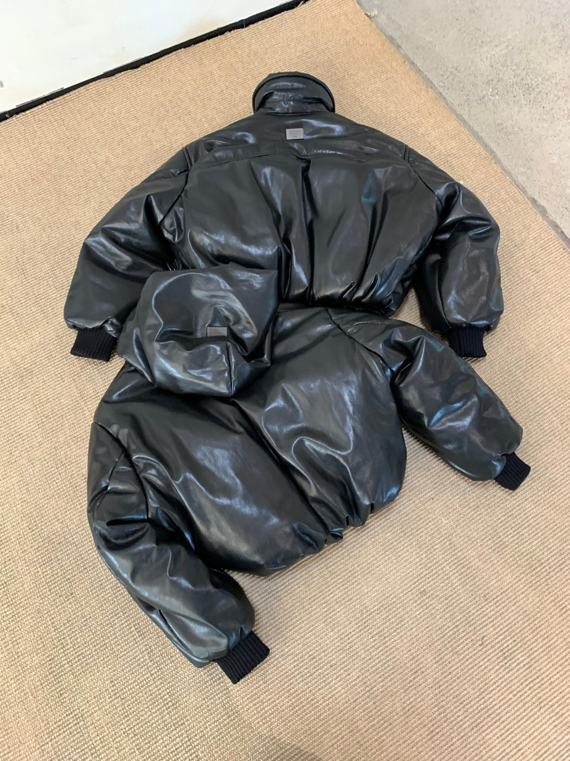 Acne Studios Hooded faux leather jacket #336625