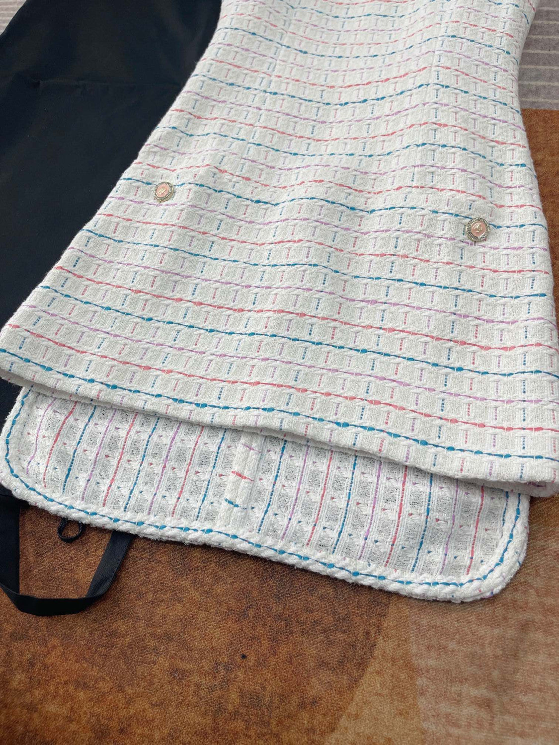 Chanel Dress Tweed White Blue Purple Pink #335874
