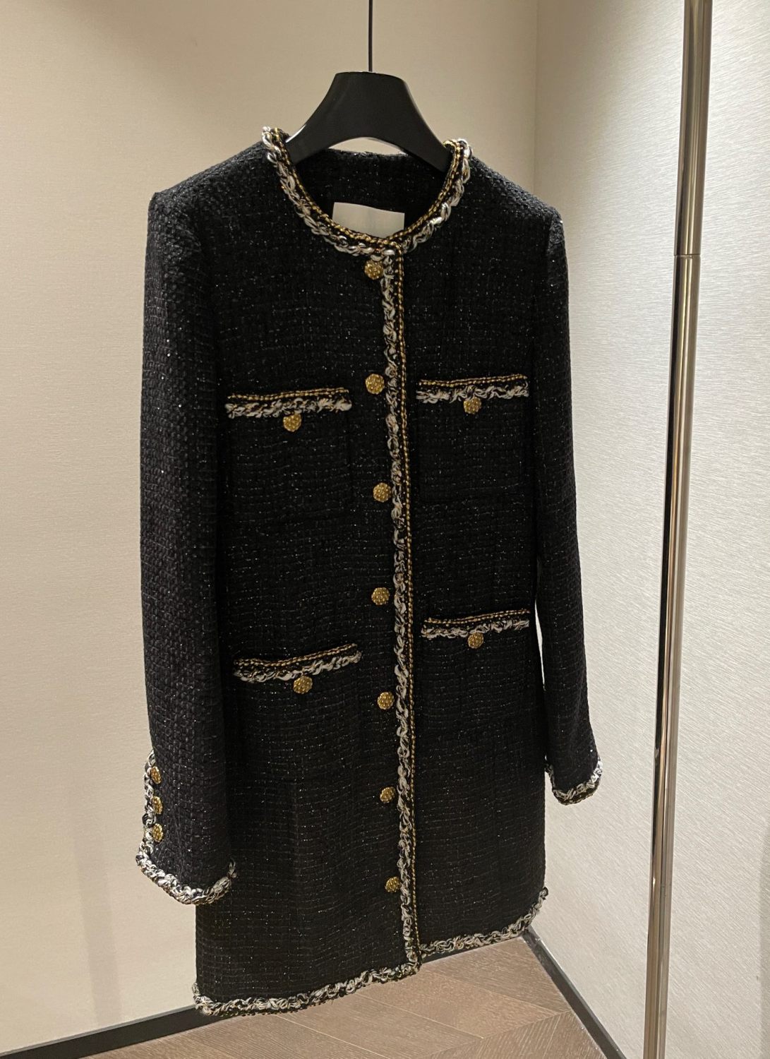 Chanel Four-pocket Long Coat in Fine Shiny Tweed #334124