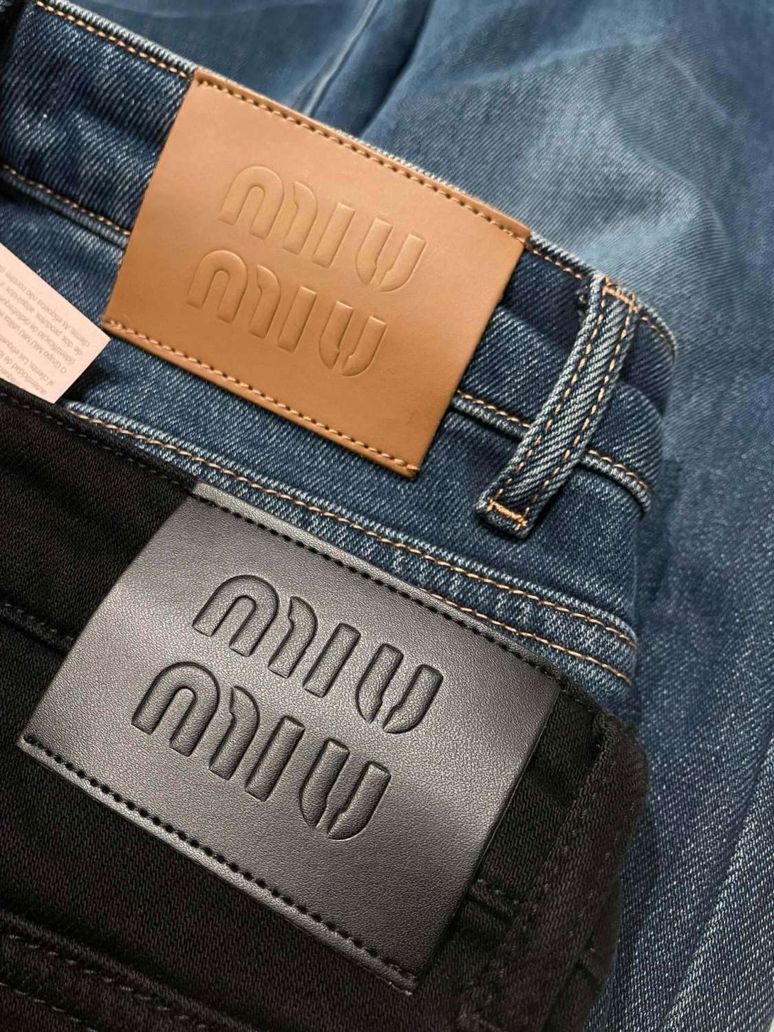 MiuMiu Navy Washed Denim Flared Jeans #335826