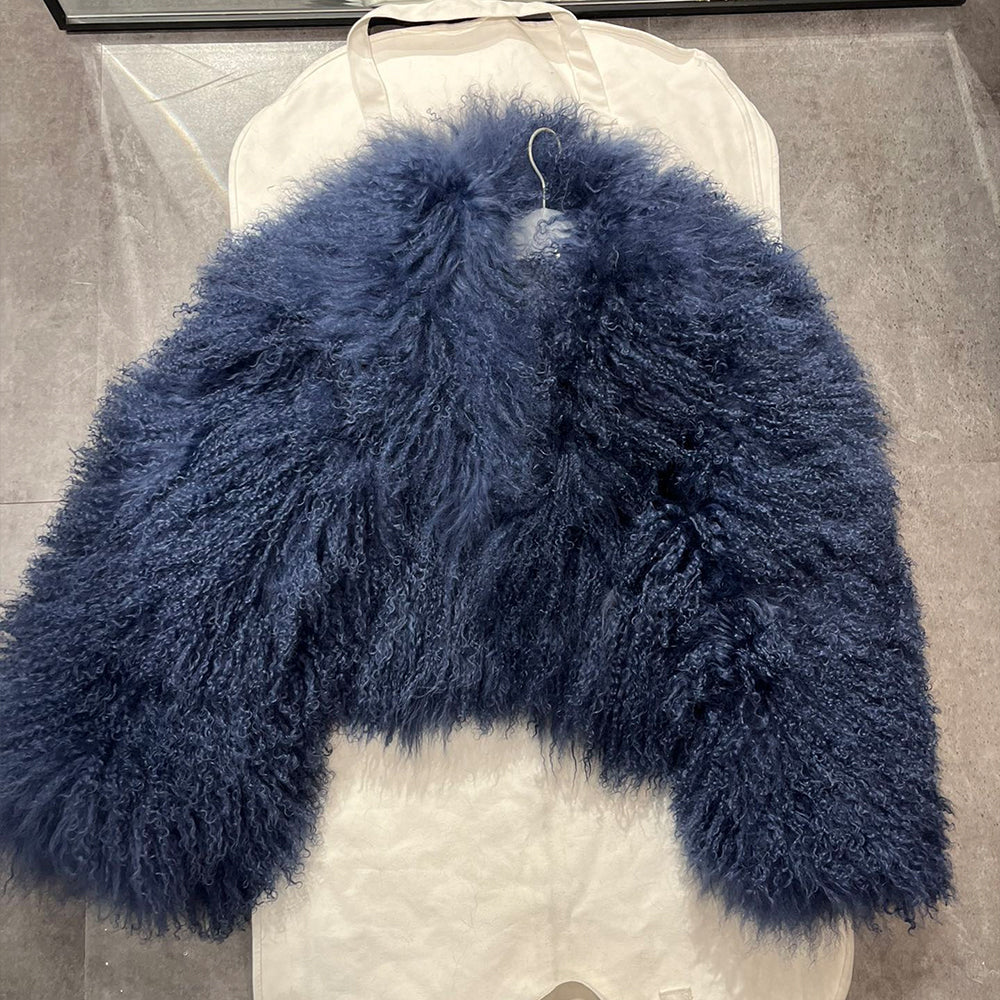 Beach Sheepskin Solid Color Fluffy Casual Long-Sleeved Fur #171746