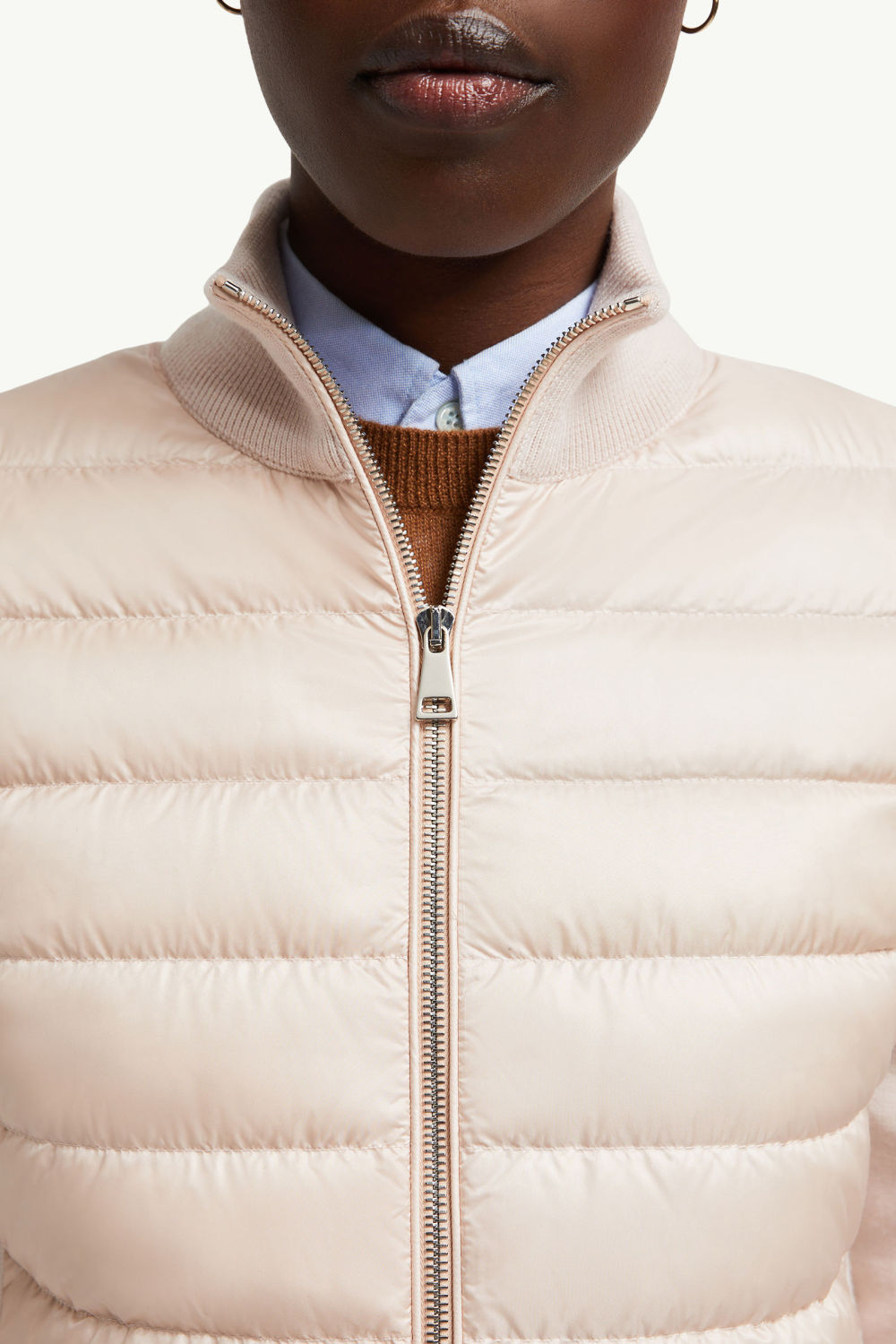 Moncler Cardigan Women's Ski Solid Color Snow Mountain Stand Collar Wool Goose Down Down Jacket#333081
