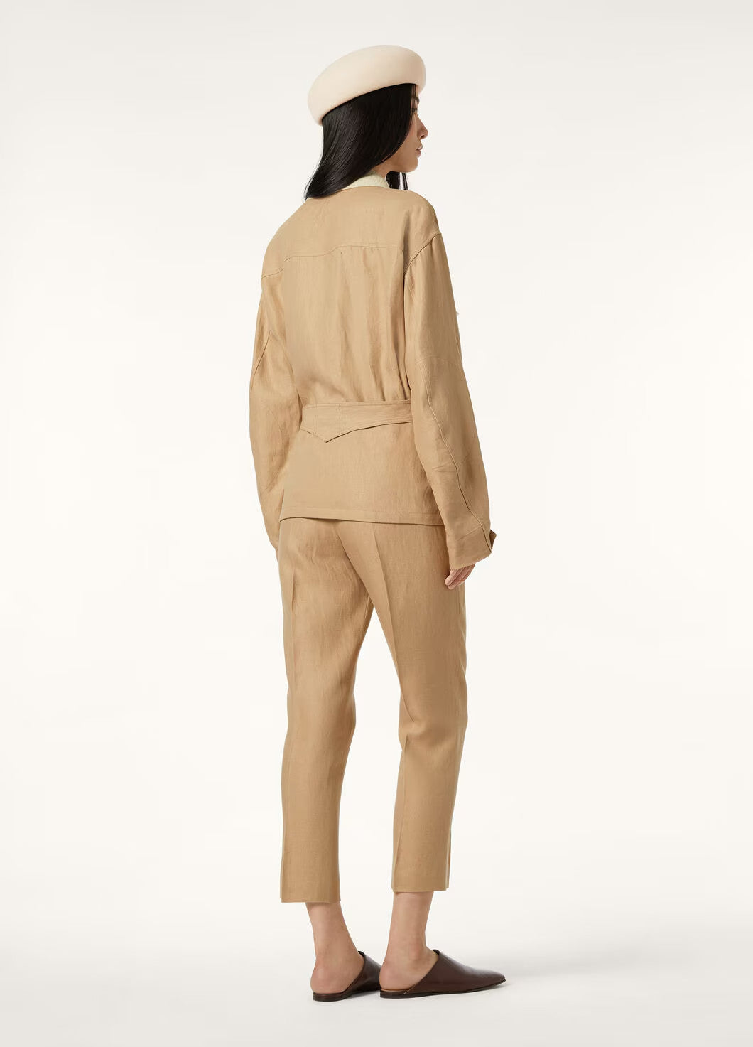Loro Piana Dillon Women's Jacket Spring And Autumn Apricot Lapel Button Belt Jacket Fashion Elegant Casual Jacket Ngvp #2419