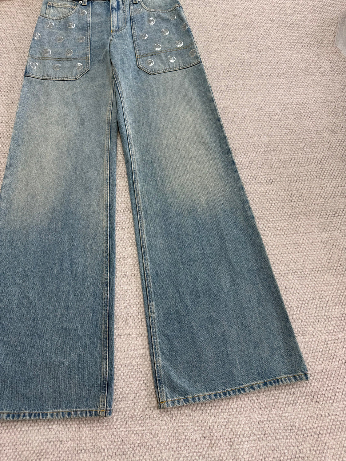 Louis Vuitton Signature Sequin Slim Fit Jeans #334460