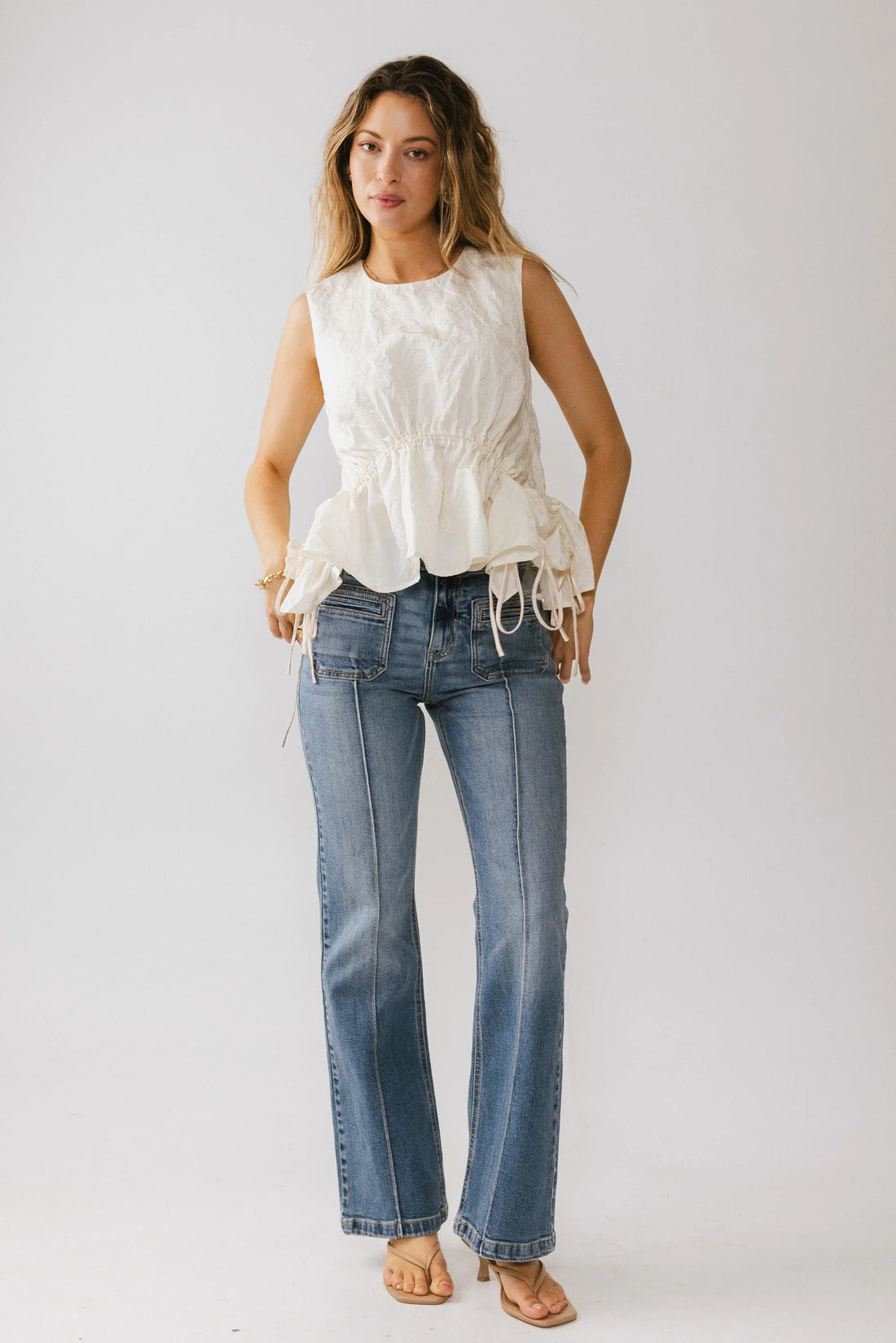 Miranda Textured Blouse in Ivory