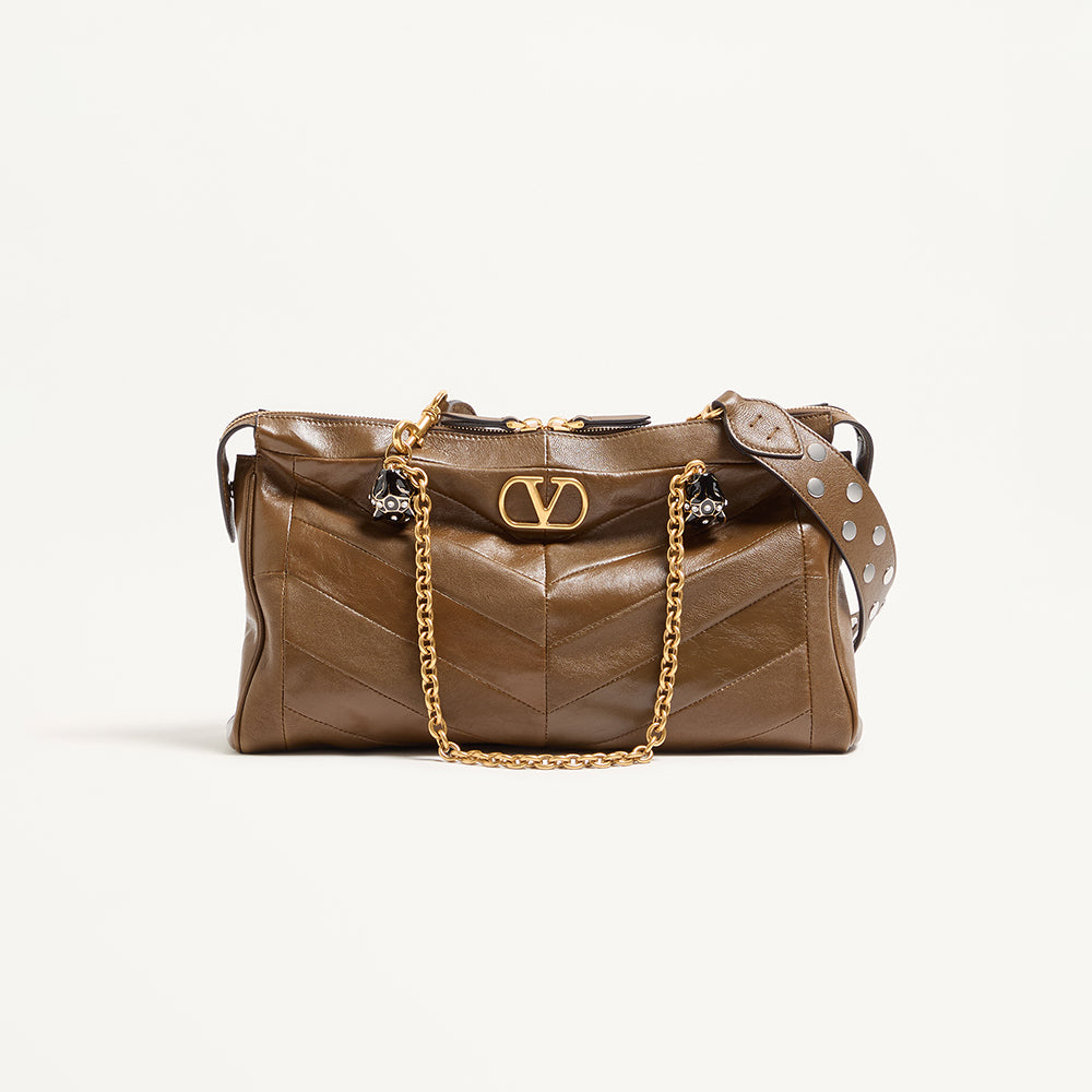 Valentino Garavani Panthea Shoulder Bag In Nappa Leather With Chevron Pattern #333756