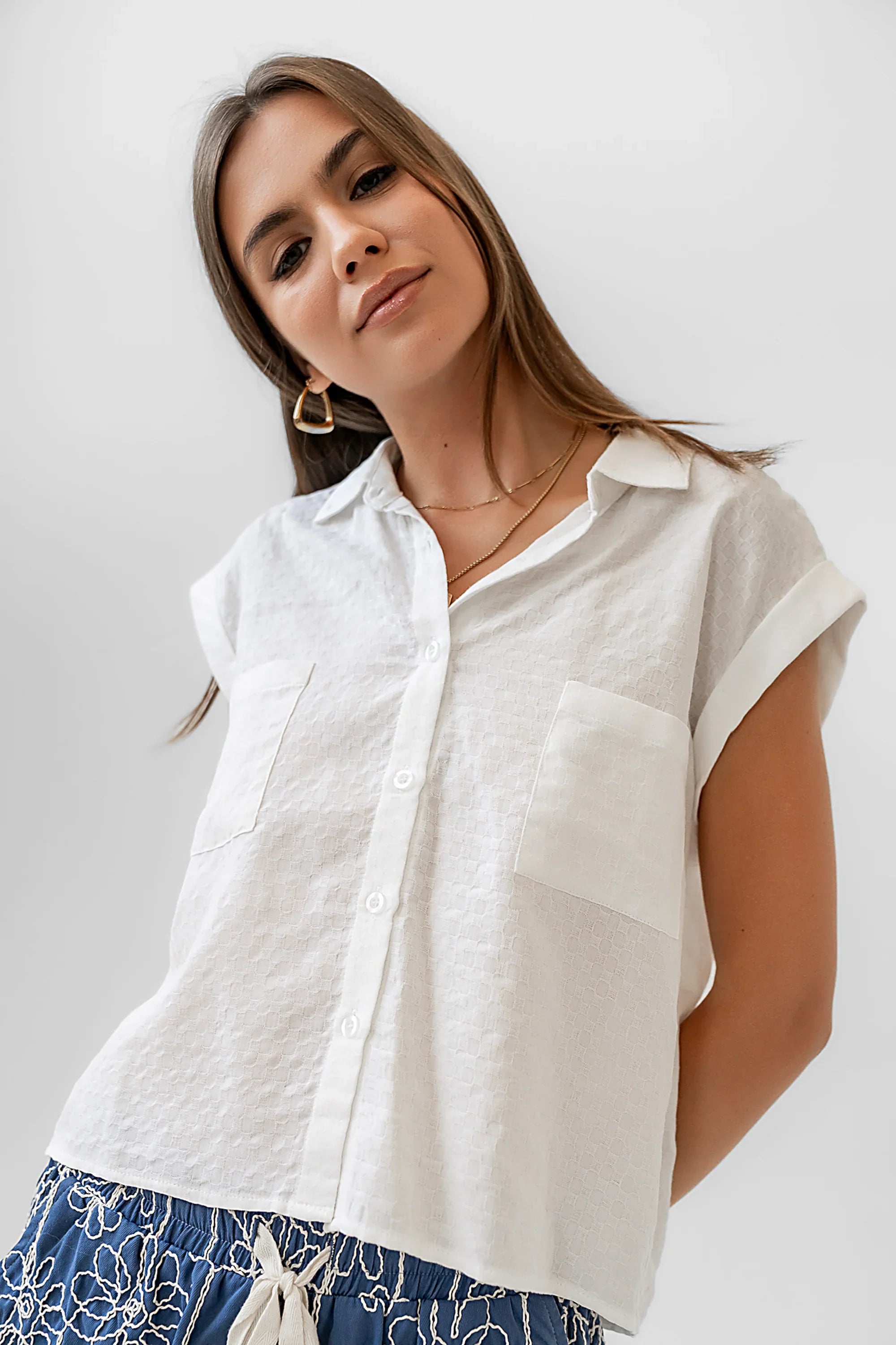 Isla Sheer Blouse in Ivory