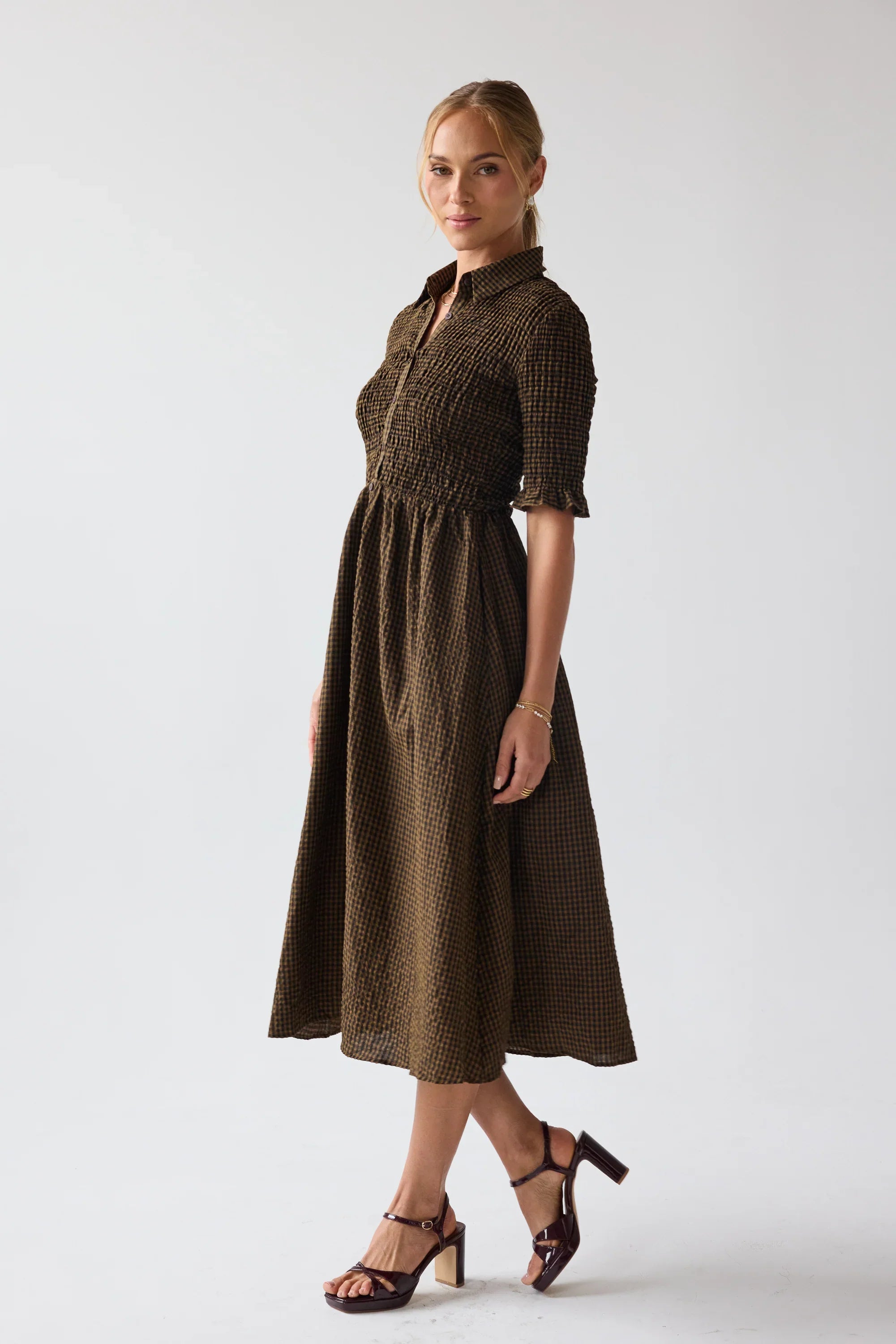 Jonas Gingham Midi Dress
