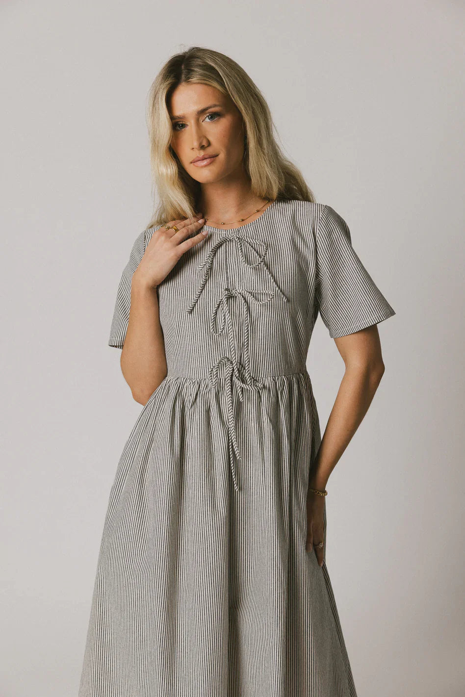 Narla Striped Maxi Dress in Navy