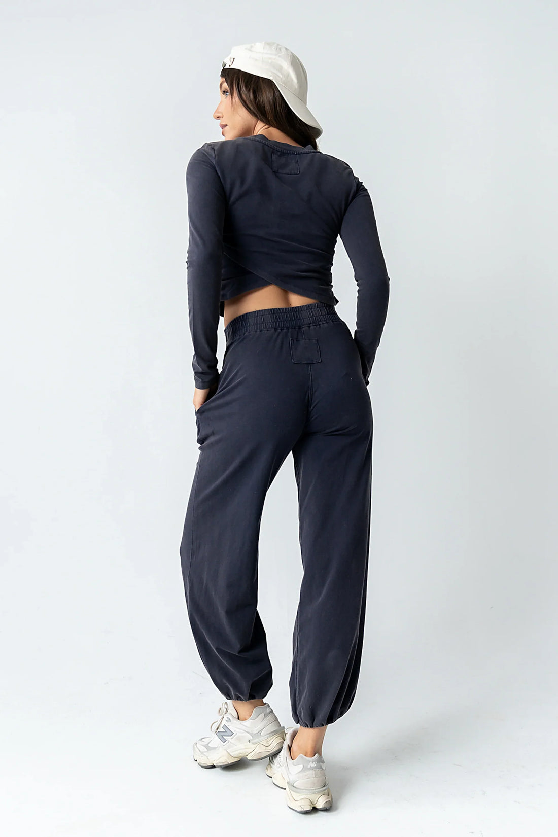 Kassie Crossover Crop Top in Navy