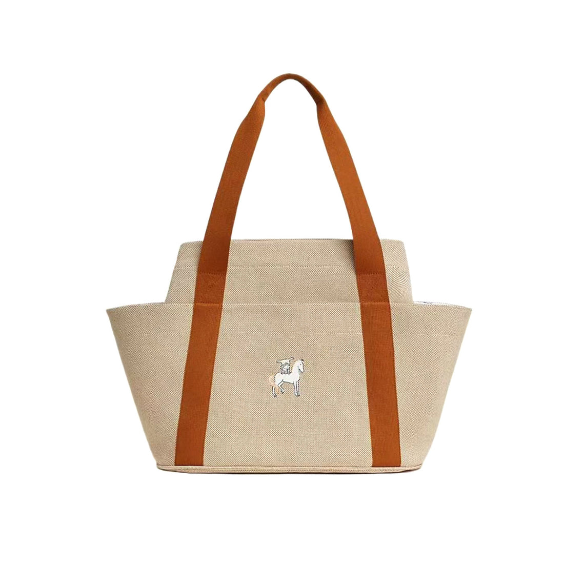 Hermes Unisex Fashion Casual Wool Linen Cotton Color Block Parenting Bag Shoulder Bag Tote Bag Bags #78794