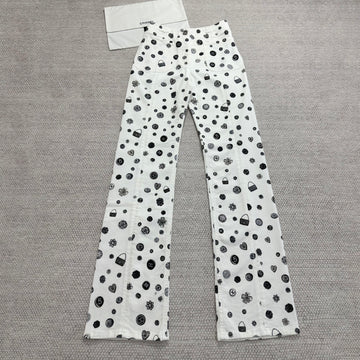 Chanel Women's Spring/Fall Fashion Casual Solid Color Classic Print Long Leg Denim Pants #78936