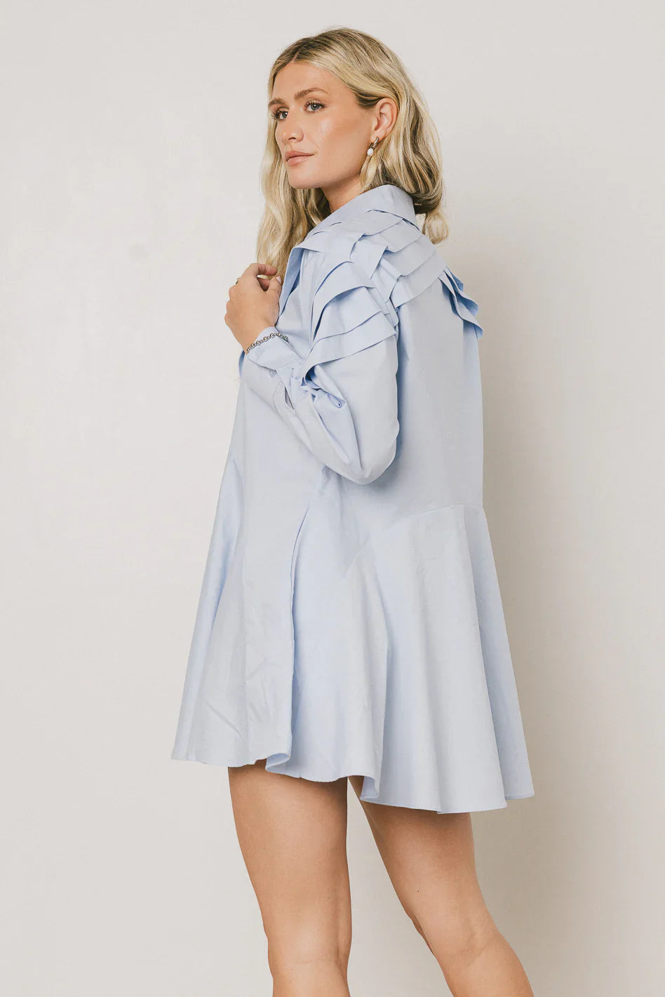 Juliet Collared Mini Dress in Blue