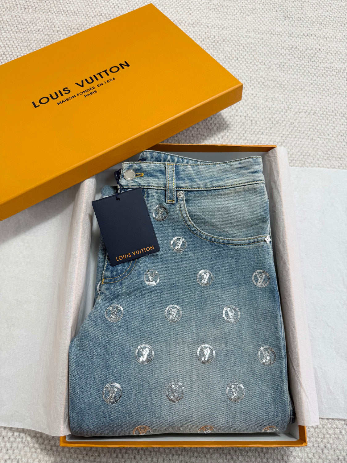 Louis Vuitton Signature Sequin Boot-cut Jeans #334461