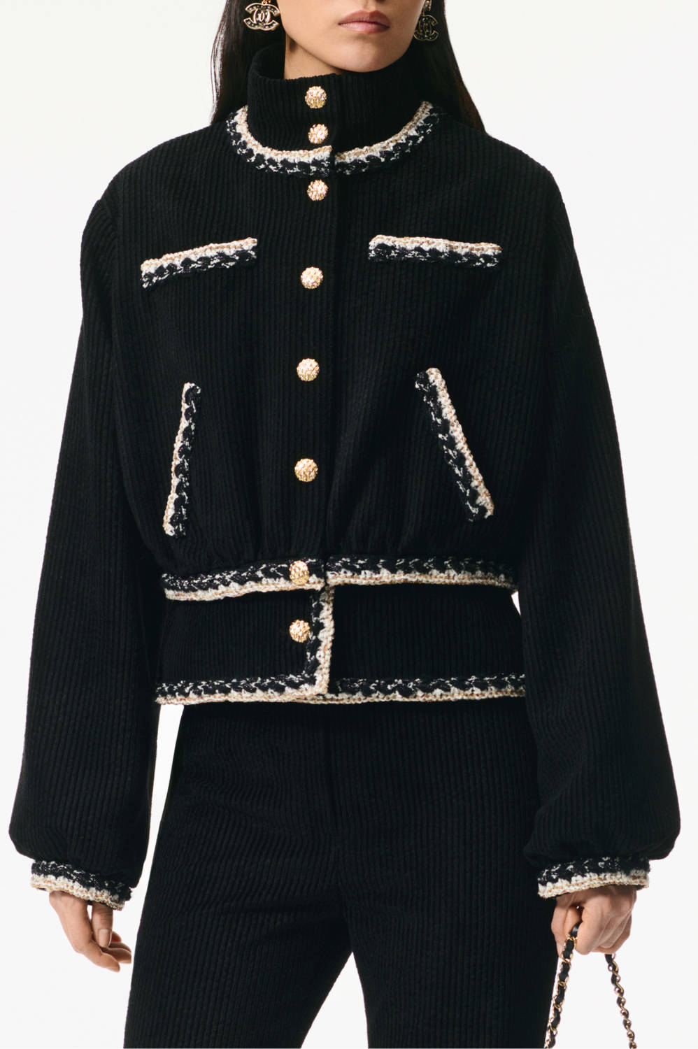 Chanel Women's 25K Single Breasted Long Sleeve Crew Neck Jacket #333467