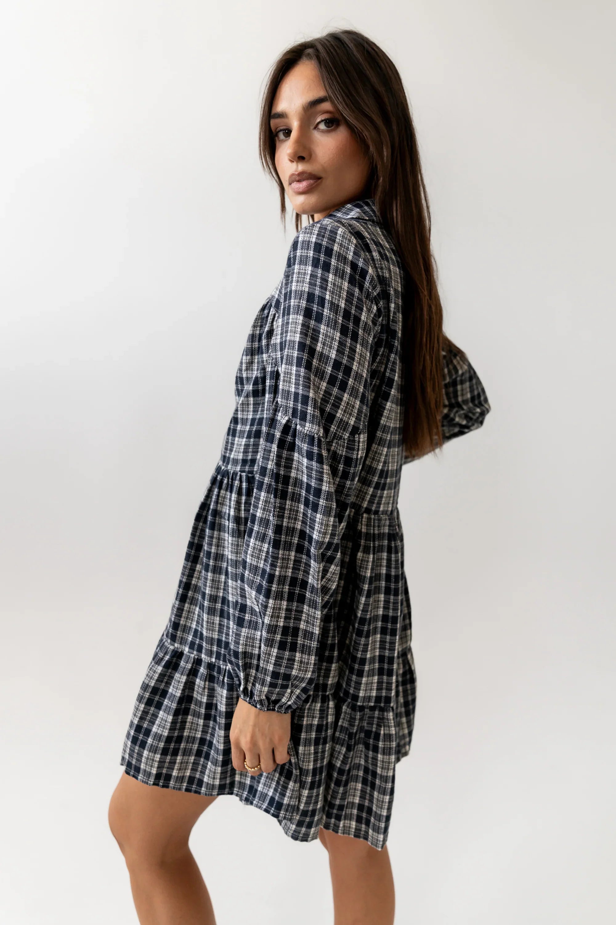 Autumn Plaid Mini Dress