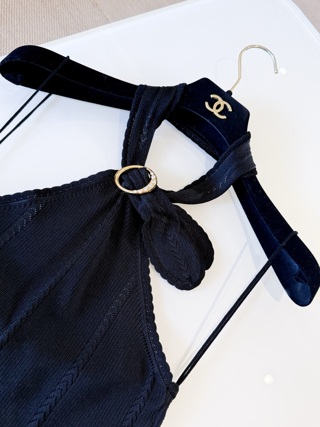 Chanel Top Silk Black White #335459