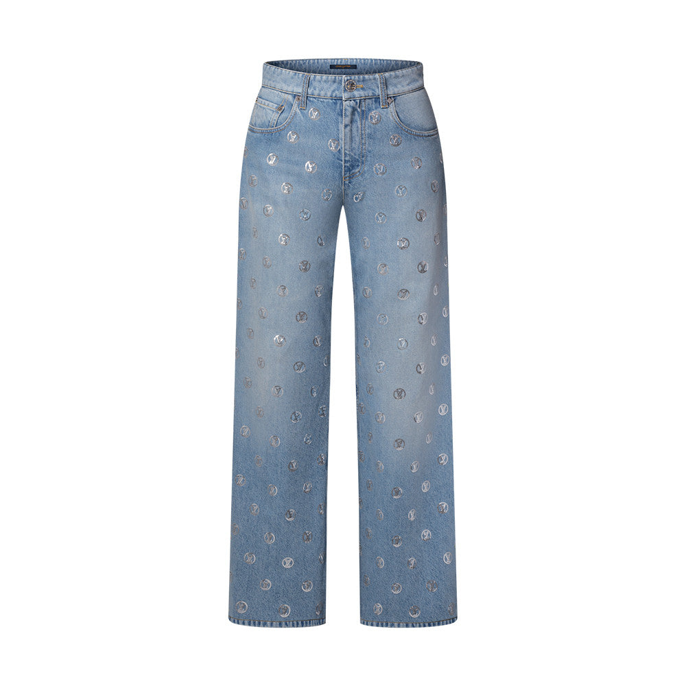 Louis Vuitton Signature Sequin Boot-cut Jeans #334461