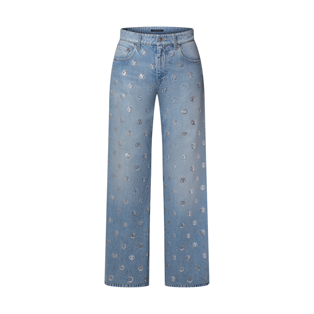 Louis Vuitton Signature Sequin Boot-cut Jeans #334461