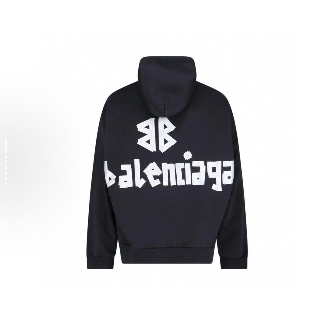 Balenciaga Logo Print Hooded Long Sleeve Sweatshirt #324922