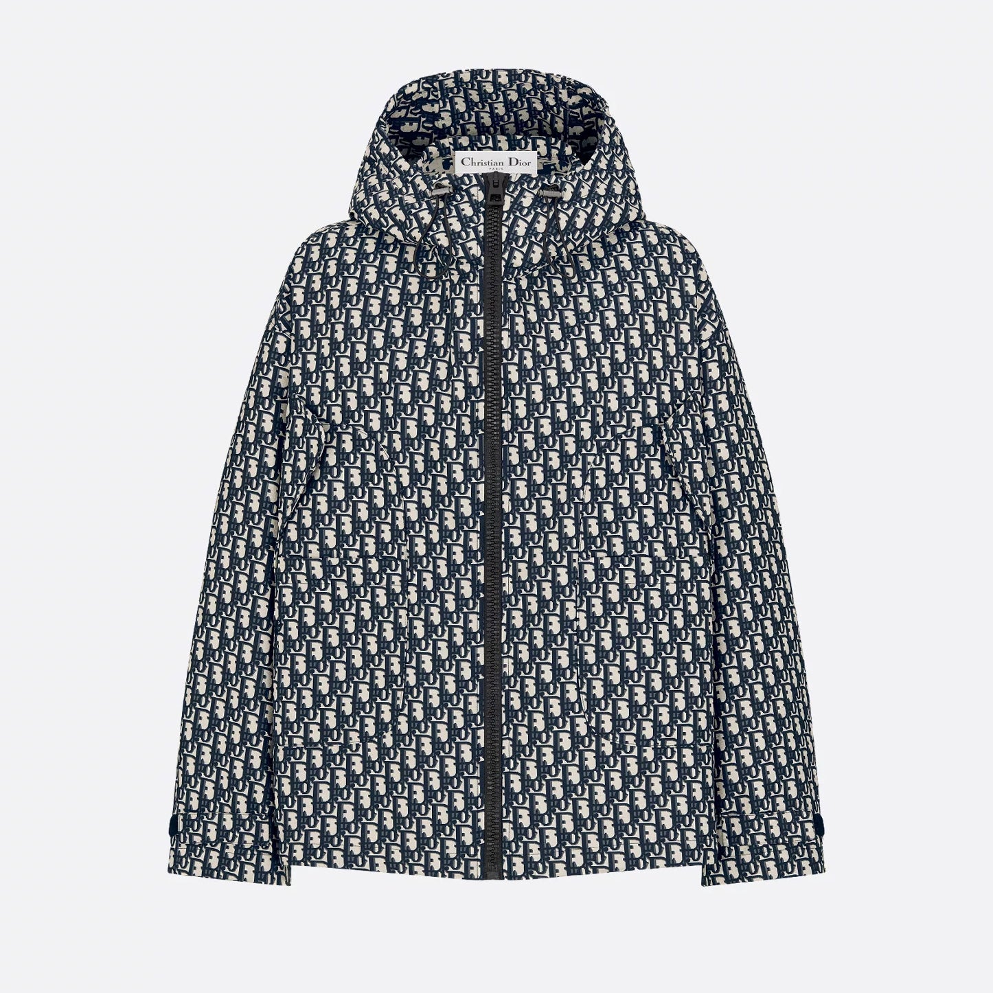 Dior Women's Fashionable Casual Winter Hooded Zipper Jacket Twill Print Long Sleeve Outerwear Jacket #78674
