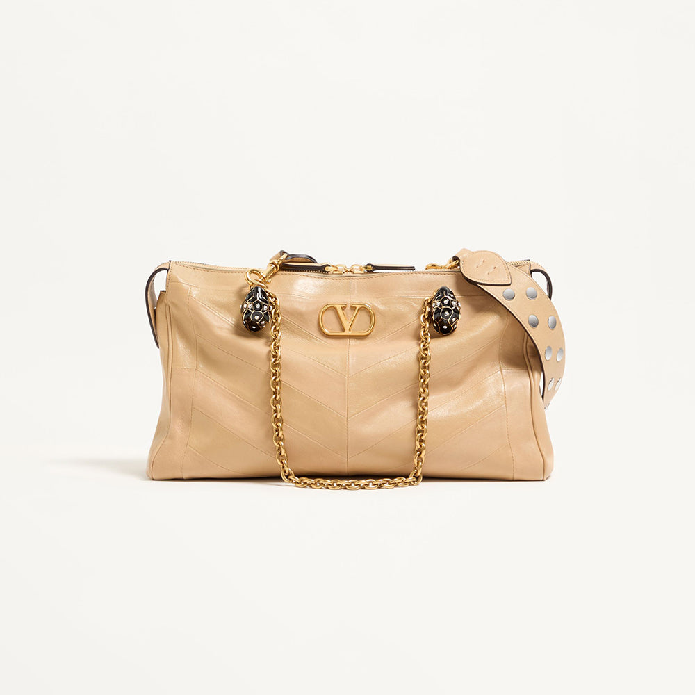 Valentino Garavani Panthea Shoulder Bag In Nappa Leather With Chevron Pattern #333756