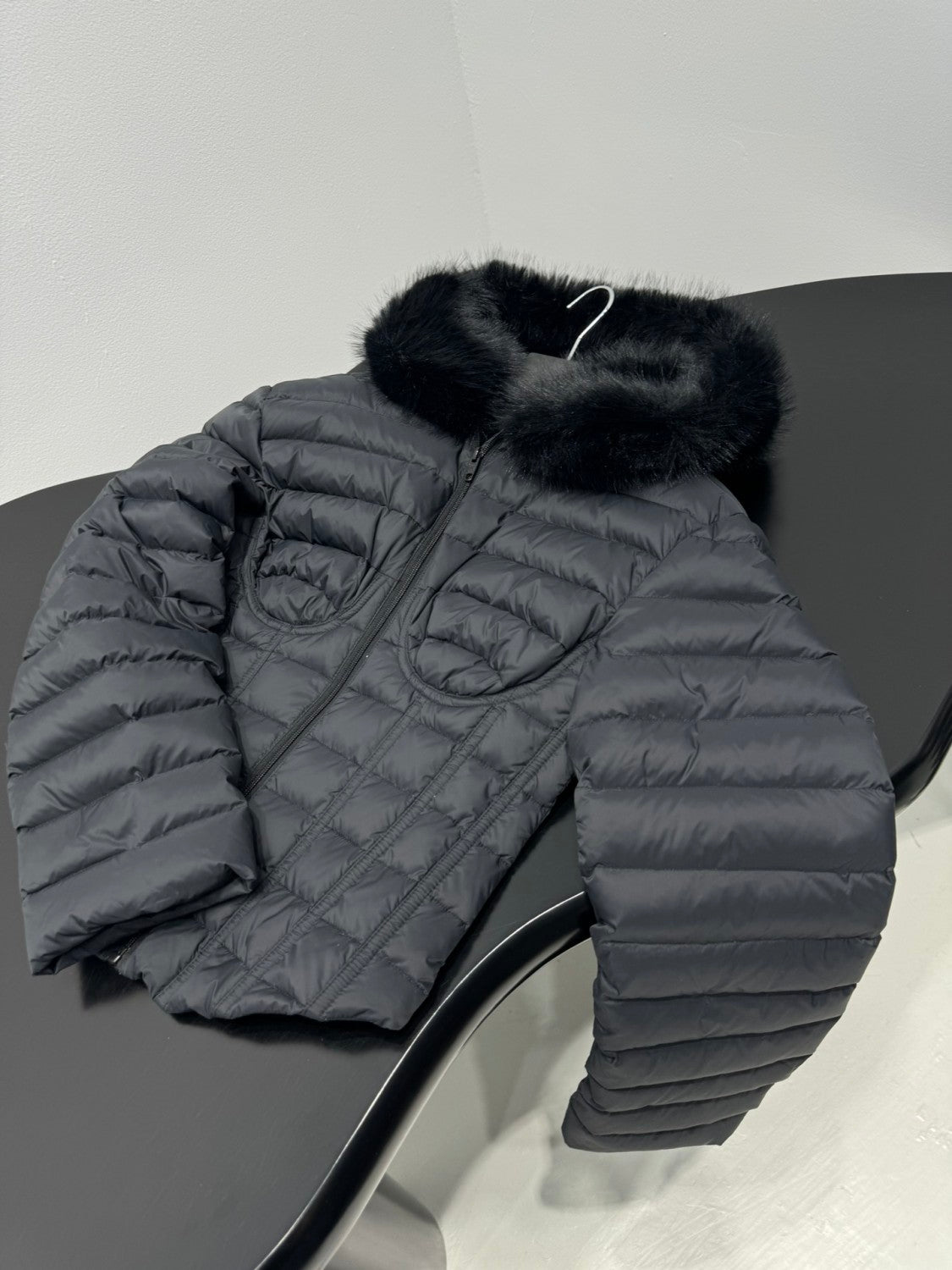 Balenciaga Women's Hooded Corseted Puffer Black #333731